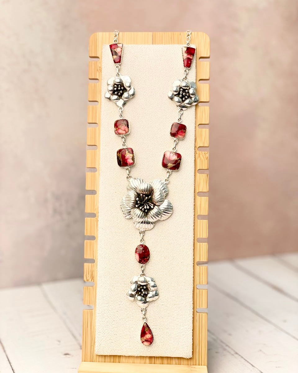 Desert Rose Dahlia Hibiscus Necklace-Necklaces-Krush Kandy, Women's Online Fashion Boutique Located in Phoenix, Arizona (Scottsdale Area)