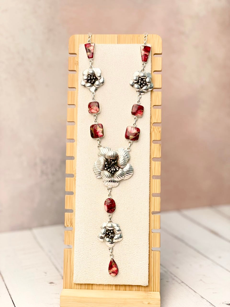 Desert Rose Dahlia Hibiscus Necklace-Necklaces-Krush Kandy, Women's Online Fashion Boutique Located in Phoenix, Arizona (Scottsdale Area)