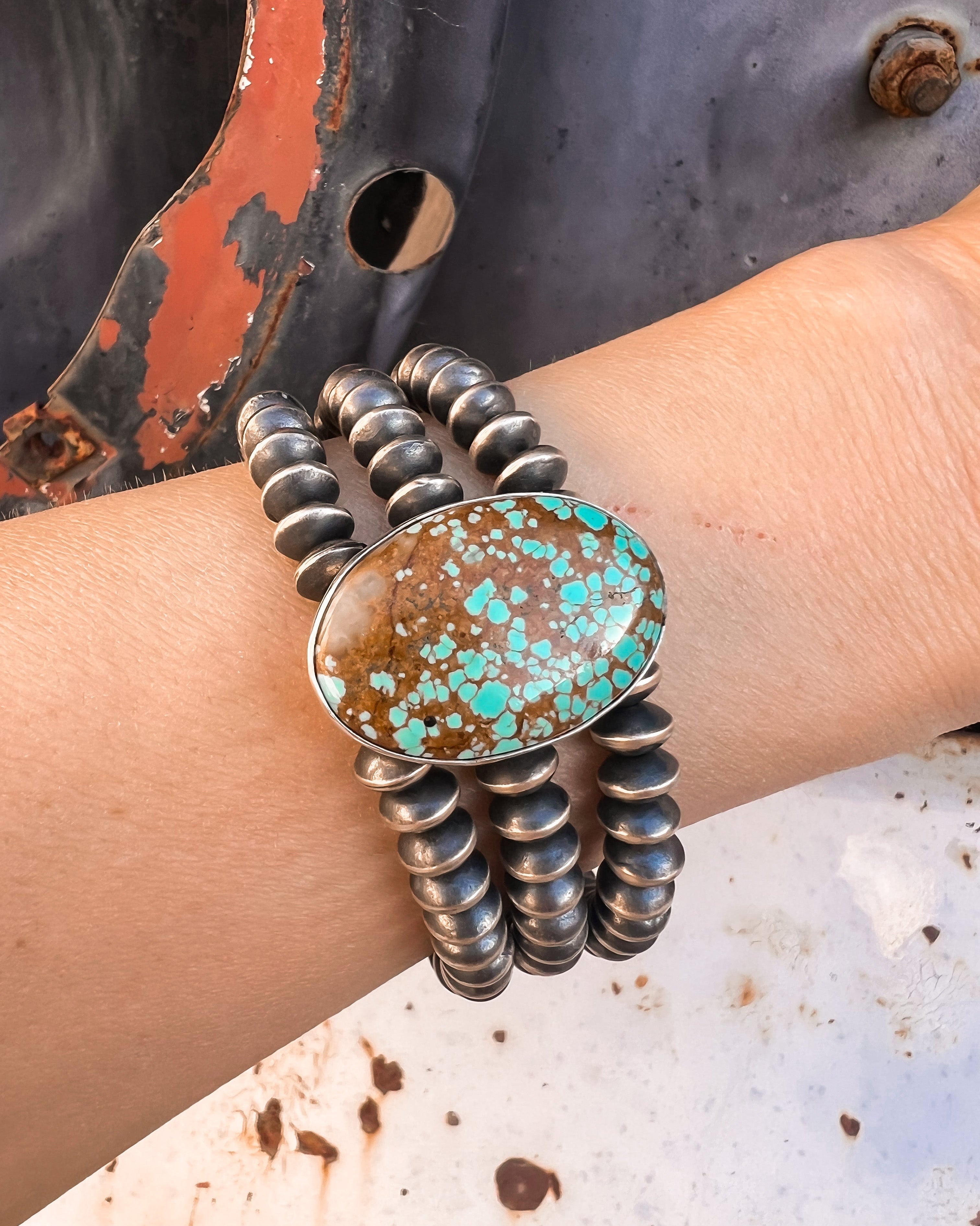 MINE 8 Three Strand with Stone Desert Pearl Saucer Bracelet-Beaded Bracelets-Krush Kandy, Women's Online Fashion Boutique Located in Phoenix, Arizona (Scottsdale Area)