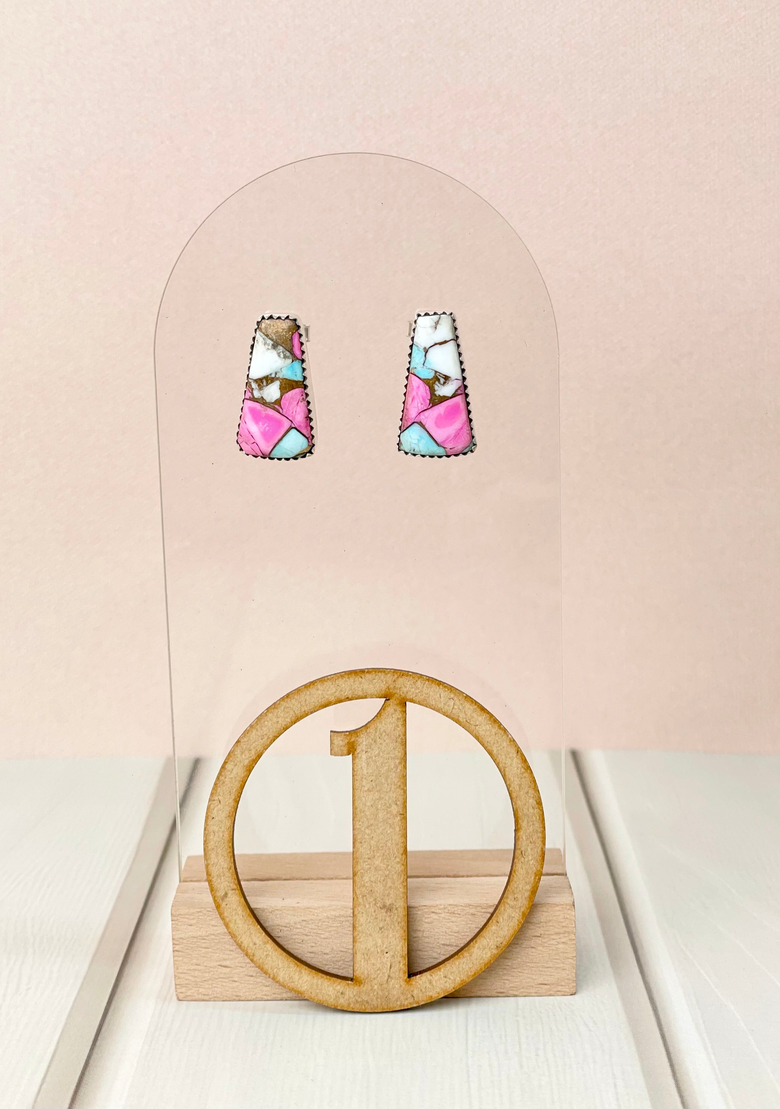 Cotton Candy Slab Studs Bno. 29-Earrings-Krush Kandy, Women's Online Fashion Boutique Located in Phoenix, Arizona (Scottsdale Area)