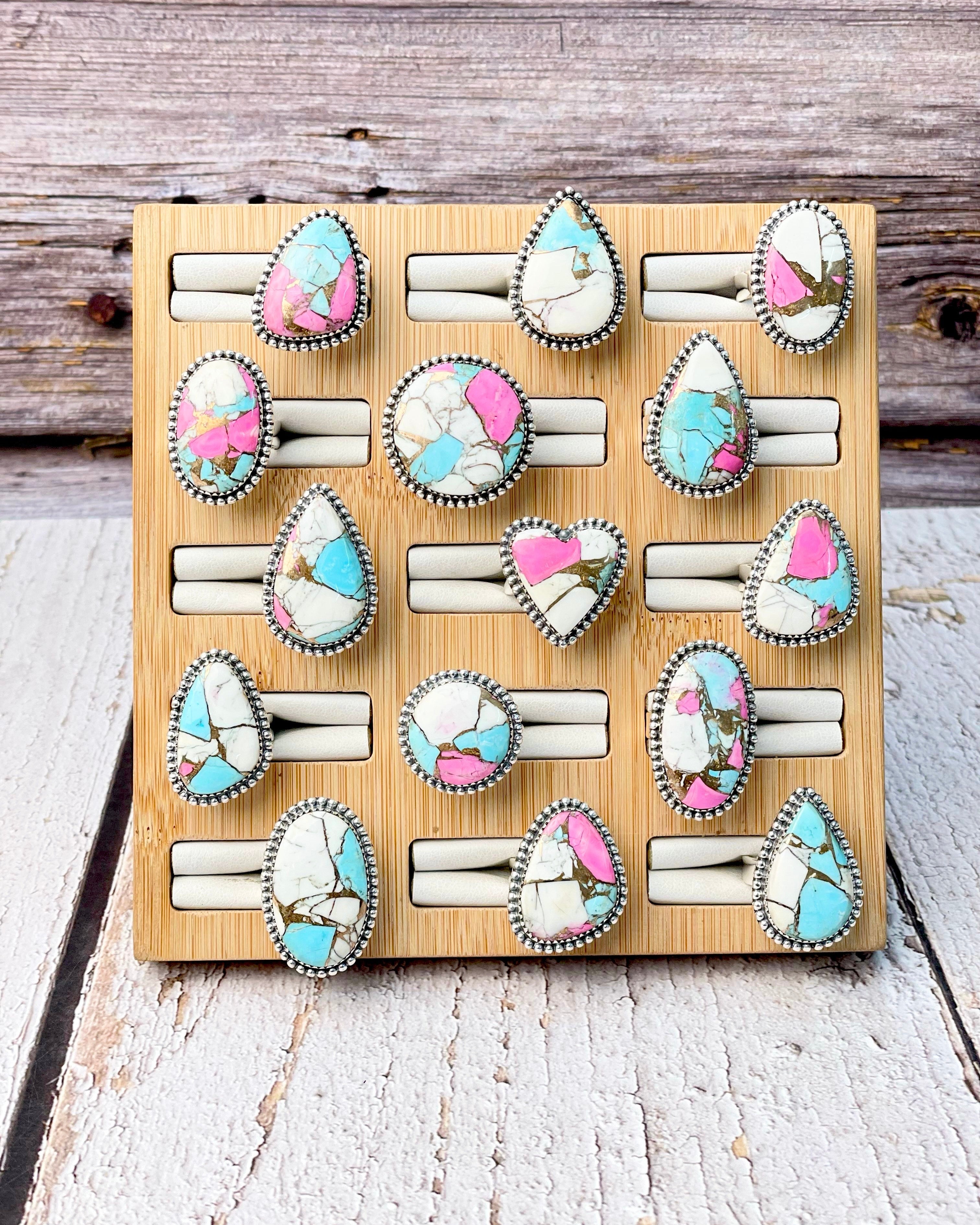 One Of A Kind Pink Turquoise Slab Rings MADE TO ORDER-Ring Sizers-Krush Kandy, Women's Online Fashion Boutique Located in Phoenix, Arizona (Scottsdale Area)