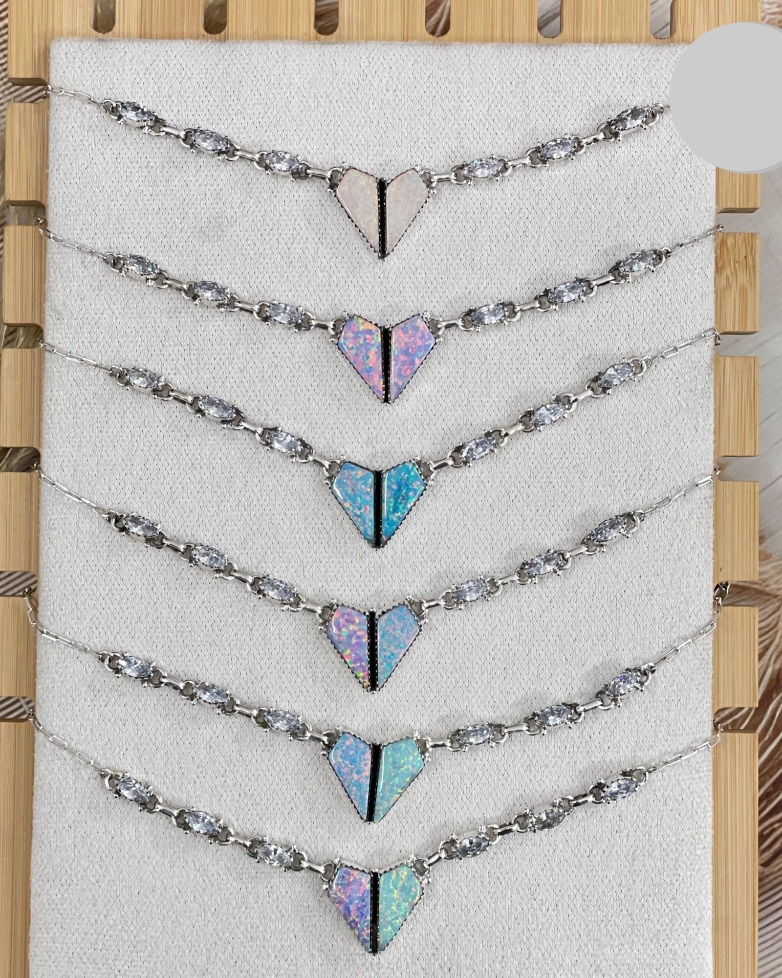 Opal & CZ Necklaces-Chain Necklaces-Krush Kandy, Women's Online Fashion Boutique Located in Phoenix, Arizona (Scottsdale Area)