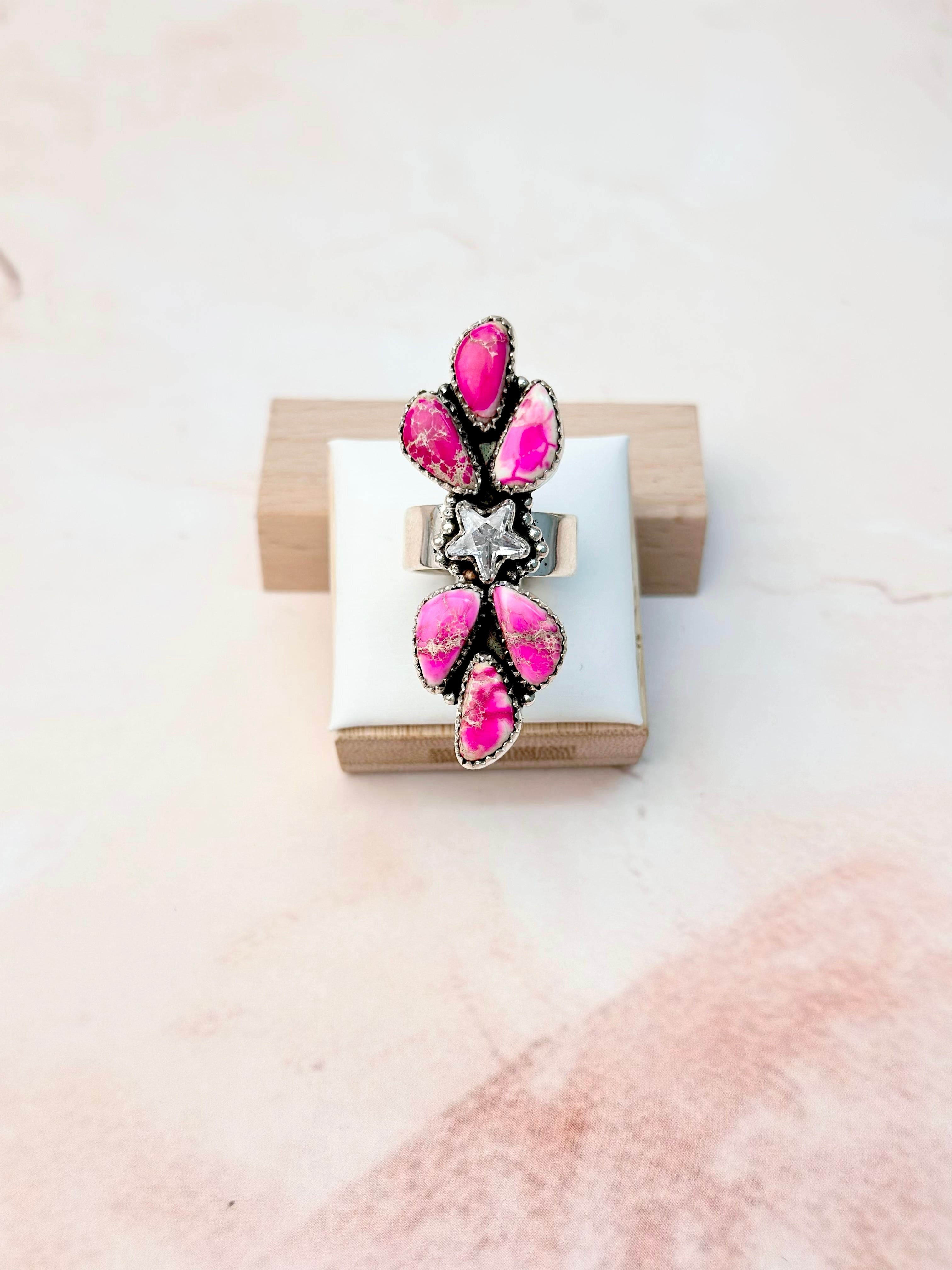 Desert Jasper Petal & Star Crawler Ring-Rings-Krush Kandy, Women's Online Fashion Boutique Located in Phoenix, Arizona (Scottsdale Area)