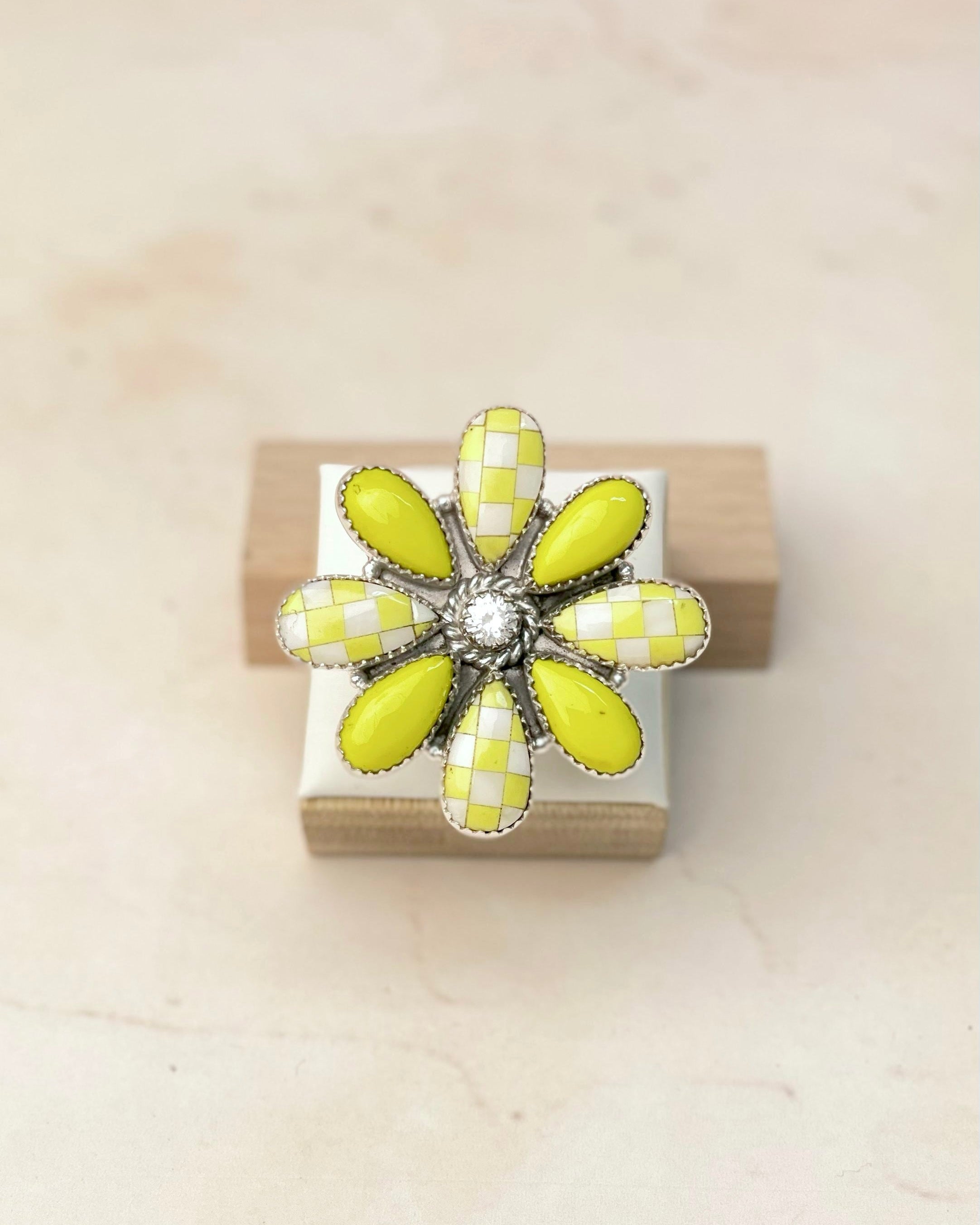 Rosarita Yellow Sunshine Petals Ring MADE TO ORDER-Rings-Krush Kandy, Women's Online Fashion Boutique Located in Phoenix, Arizona (Scottsdale Area)