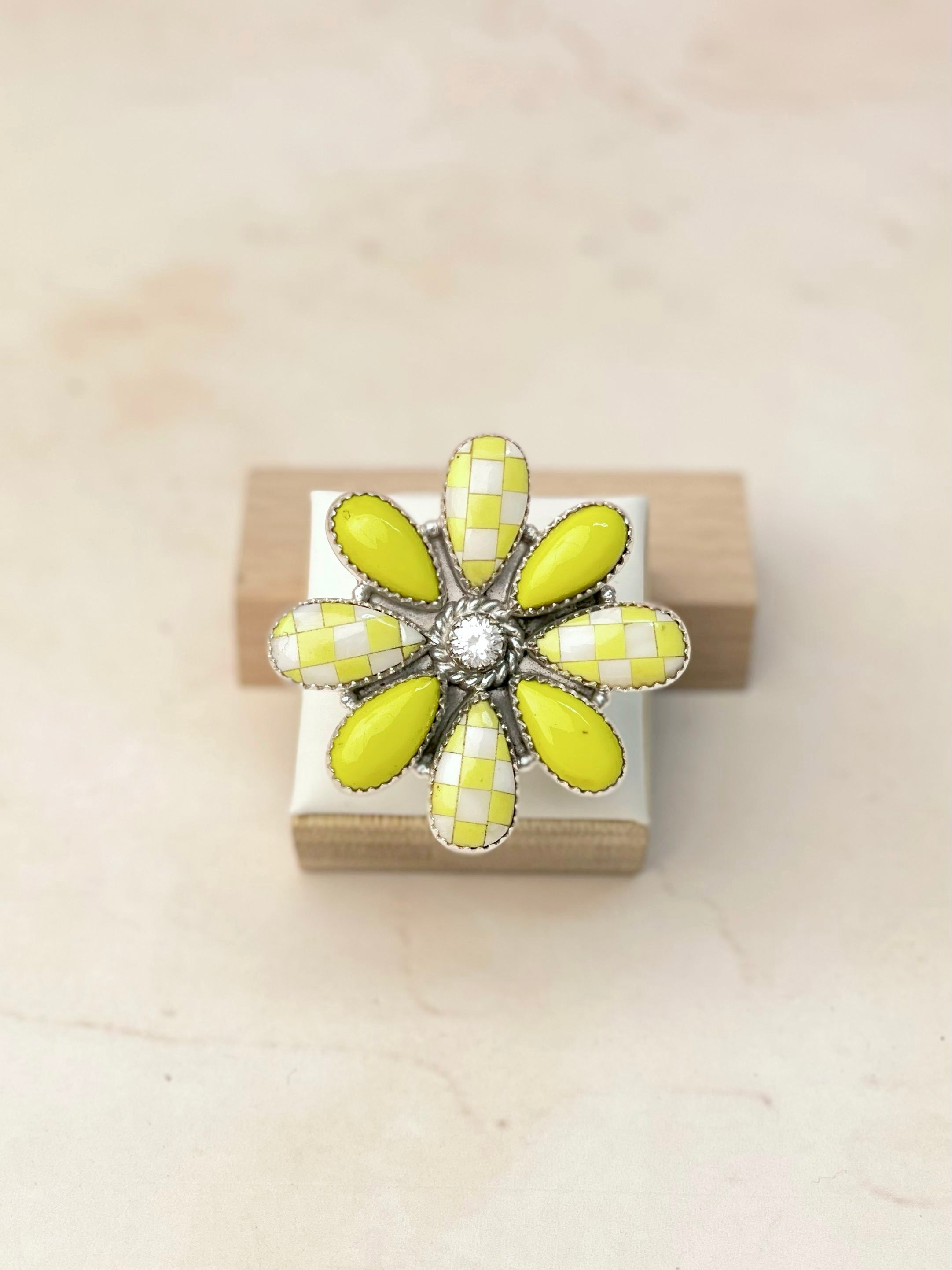 Rosarita Yellow Sunshine Petals Ring MADE TO ORDER-Rings-Krush Kandy, Women's Online Fashion Boutique Located in Phoenix, Arizona (Scottsdale Area)