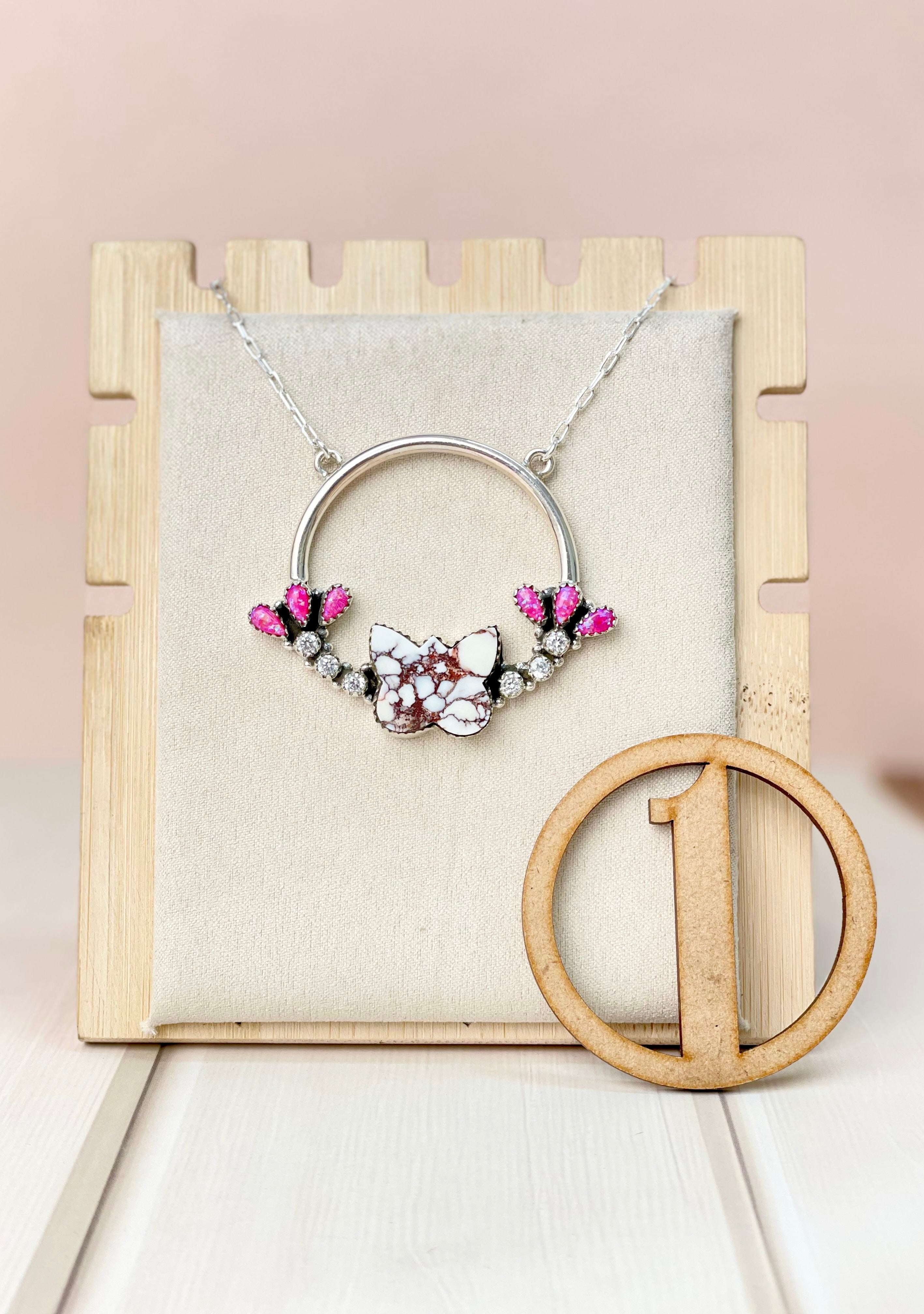 Butterfly in the Wild Halo Necklace-Necklaces-Krush Kandy, Women's Online Fashion Boutique Located in Phoenix, Arizona (Scottsdale Area)