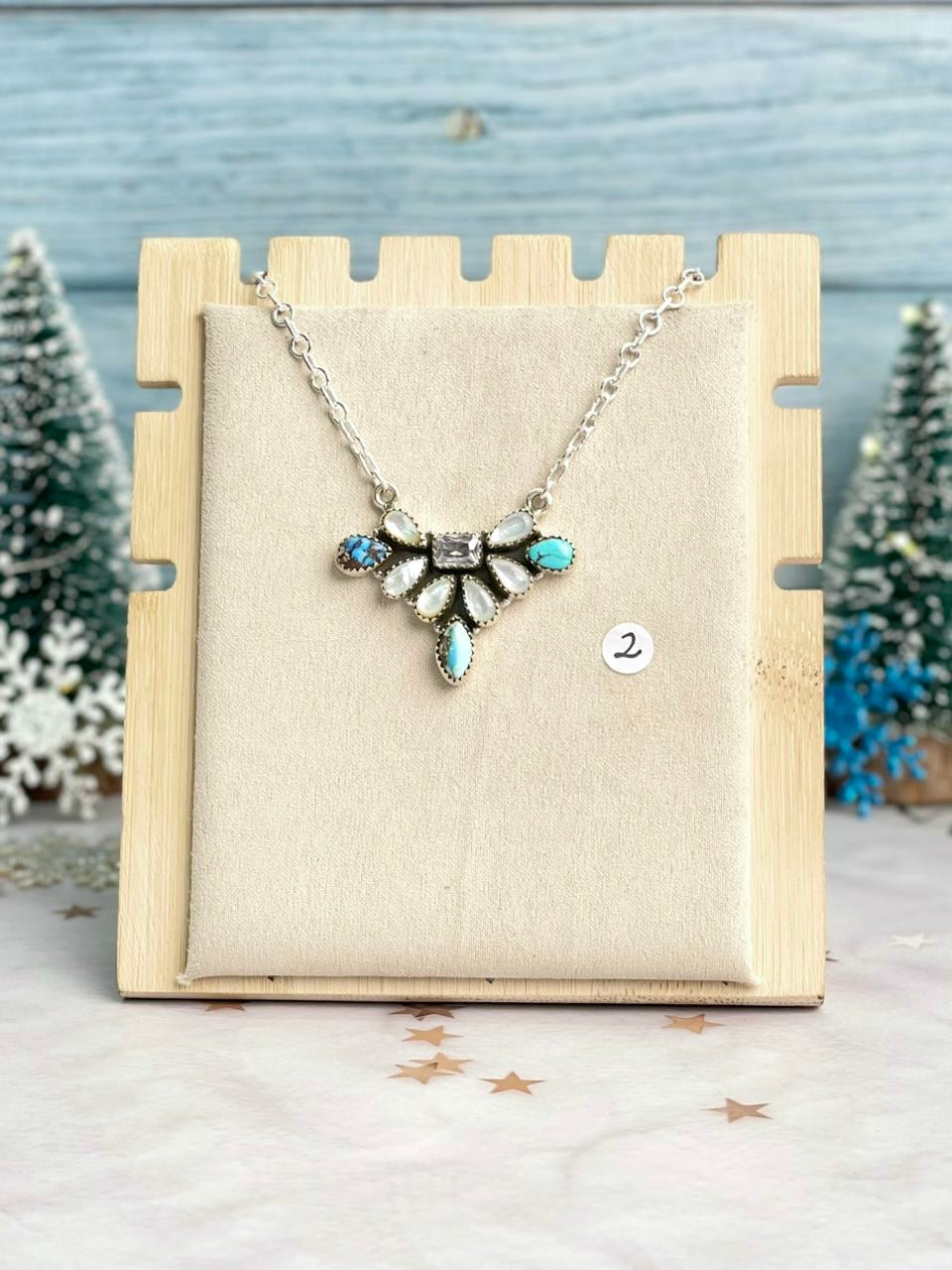 Winter Frost Golden Hills Flakes Cluster Necklace-Necklaces-Krush Kandy, Women's Online Fashion Boutique Located in Phoenix, Arizona (Scottsdale Area)