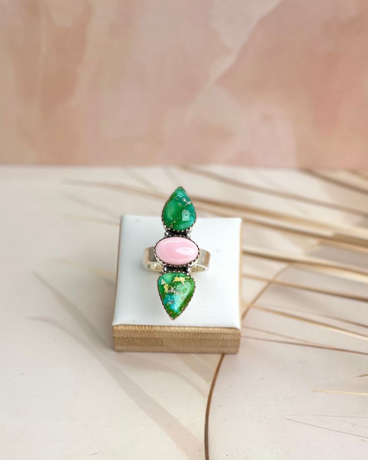 Blushing Conch & Sonoran 3 stone Ring-Rings-Krush Kandy, Women's Online Fashion Boutique Located in Phoenix, Arizona (Scottsdale Area)