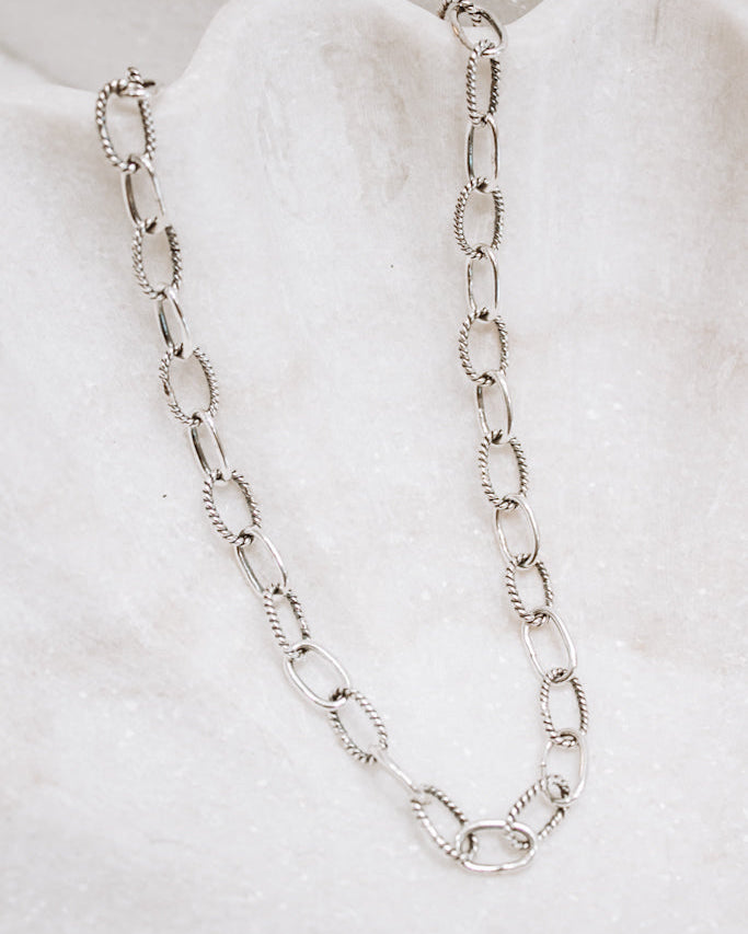 Sterling Silver Duo Chain Necklace & Bracelet-Chain Necklaces-Krush Kandy, Women's Online Fashion Boutique Located in Phoenix, Arizona (Scottsdale Area)