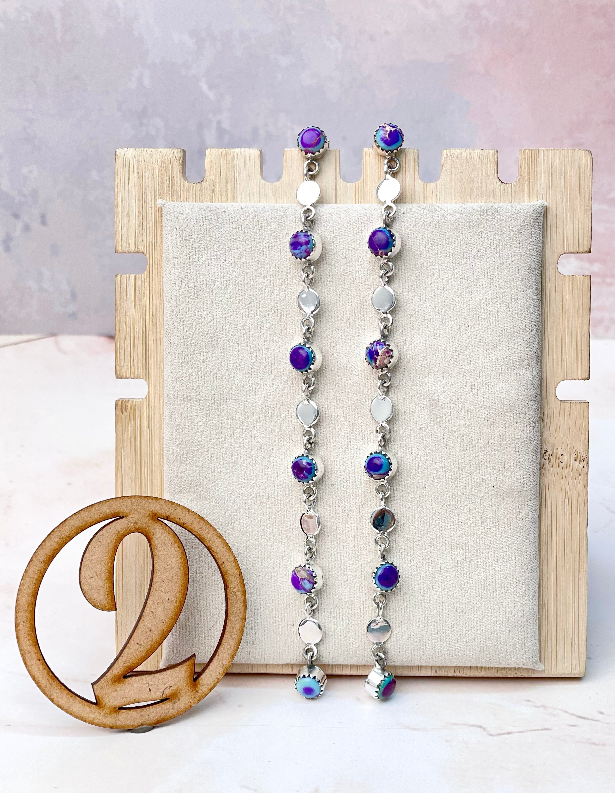 Desert Jasper Long Earrings-Earrings-Krush Kandy, Women's Online Fashion Boutique Located in Phoenix, Arizona (Scottsdale Area)