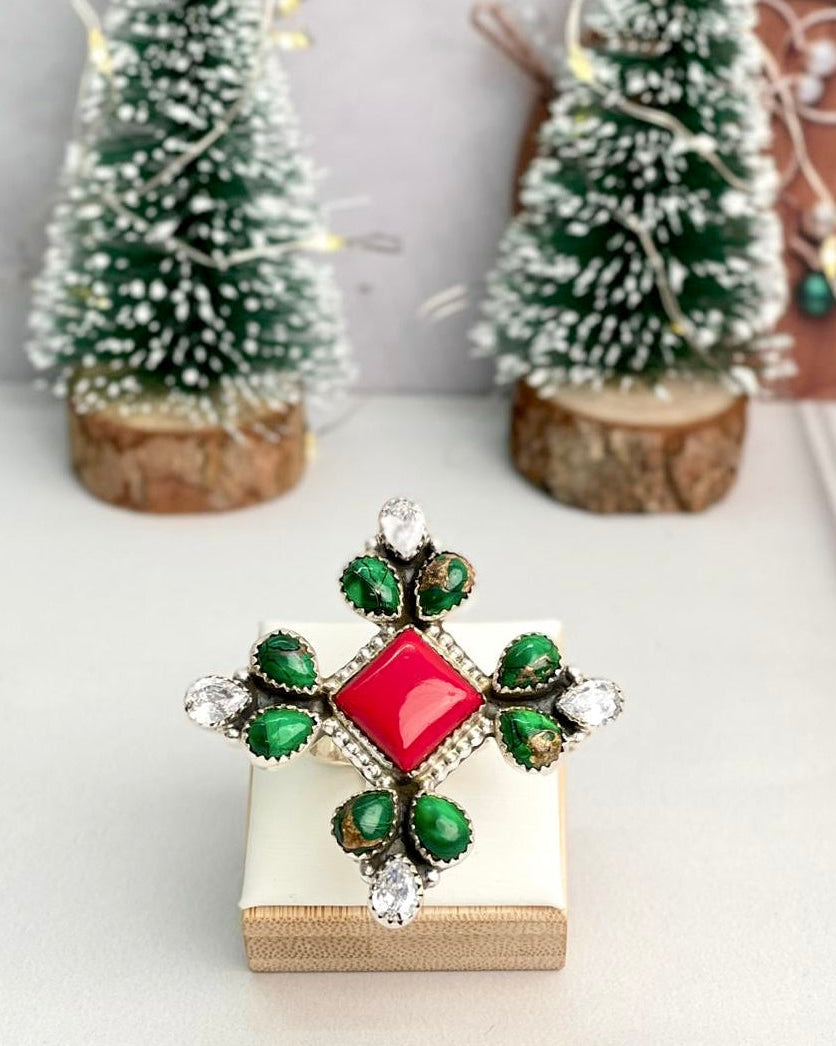 Winter Classic Holiday Stone Ring-Rings-Krush Kandy, Women's Online Fashion Boutique Located in Phoenix, Arizona (Scottsdale Area)