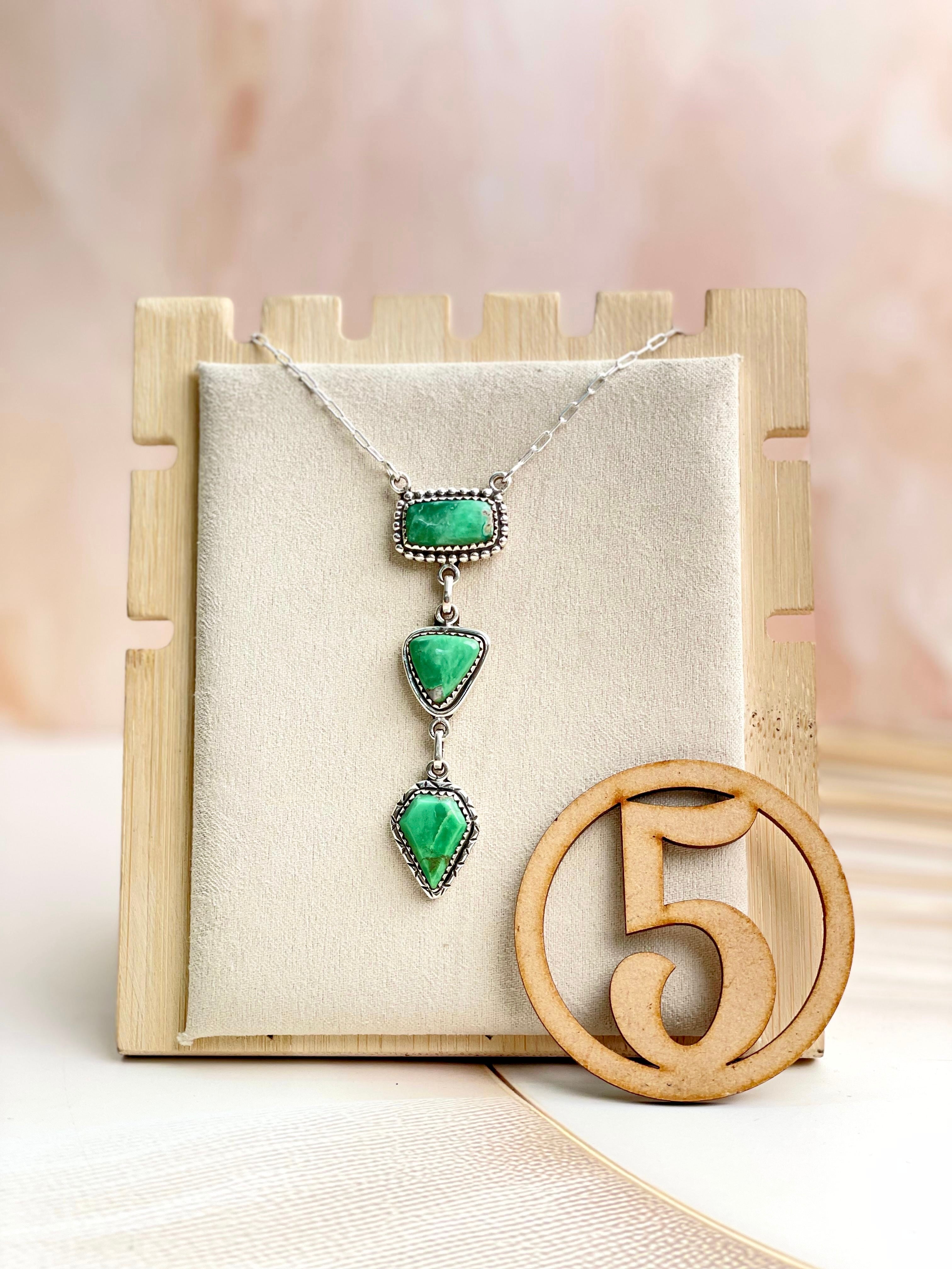 Australian Varascite Lariat Necklace Sno 15-Necklaces-Krush Kandy, Women's Online Fashion Boutique Located in Phoenix, Arizona (Scottsdale Area)