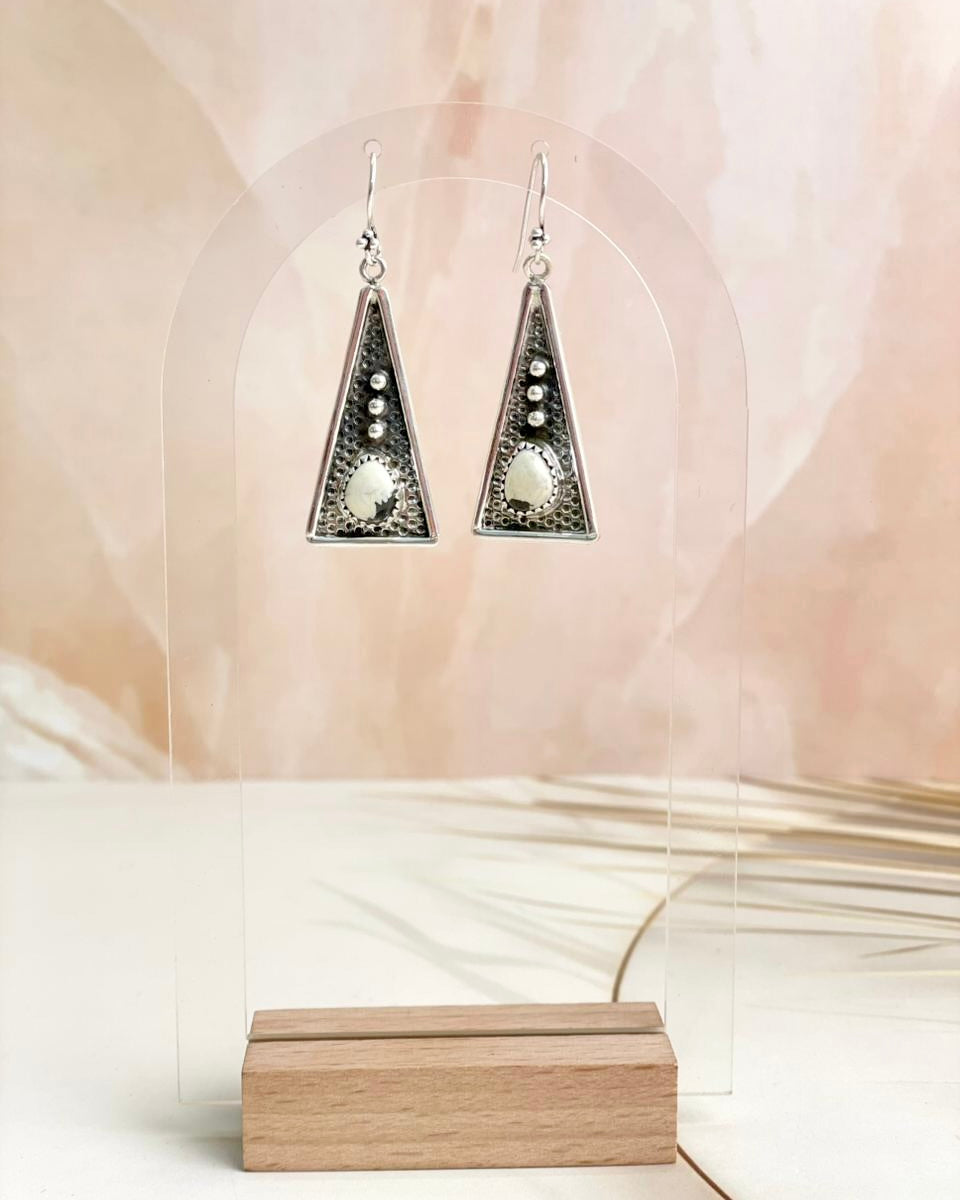 Boho Stamped Triangle Multi Earrings-Earrings-Krush Kandy, Women's Online Fashion Boutique Located in Phoenix, Arizona (Scottsdale Area)
