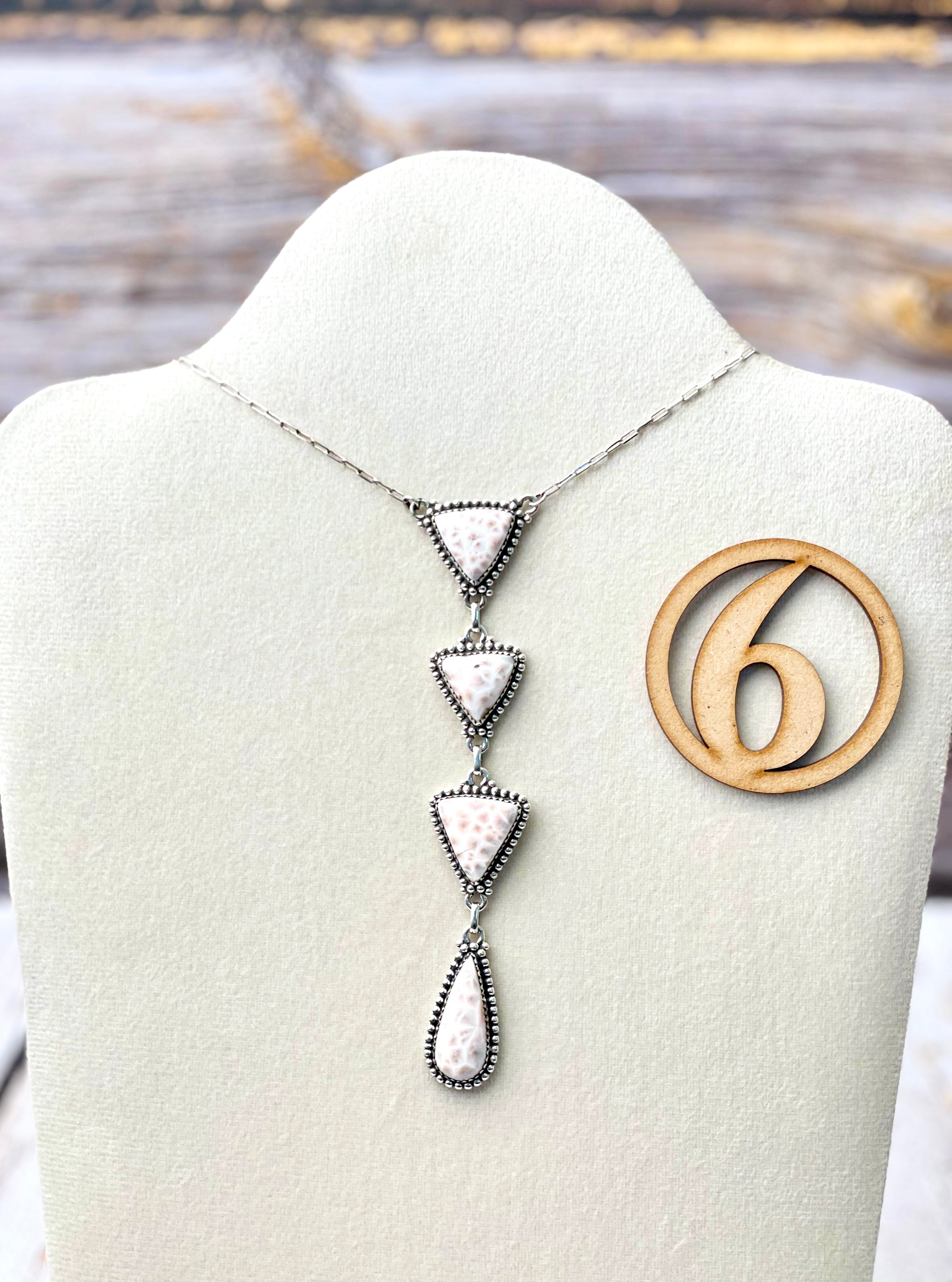 Pink Larimar Drop Necklace-Necklaces-Krush Kandy, Women's Online Fashion Boutique Located in Phoenix, Arizona (Scottsdale Area)