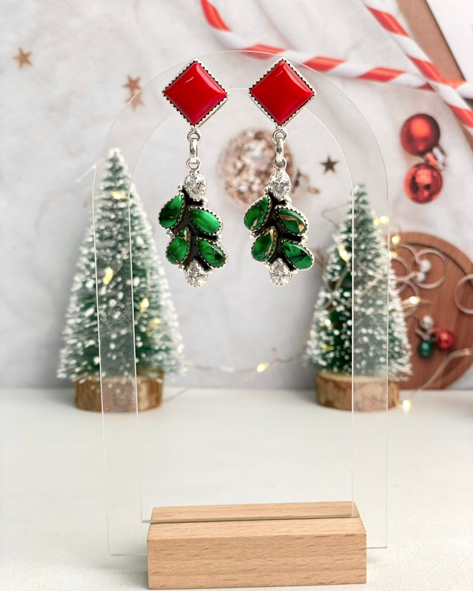 Christmas in Kandyland Mistletoe Drop Studs-Earrings-Krush Kandy, Women's Online Fashion Boutique Located in Phoenix, Arizona (Scottsdale Area)