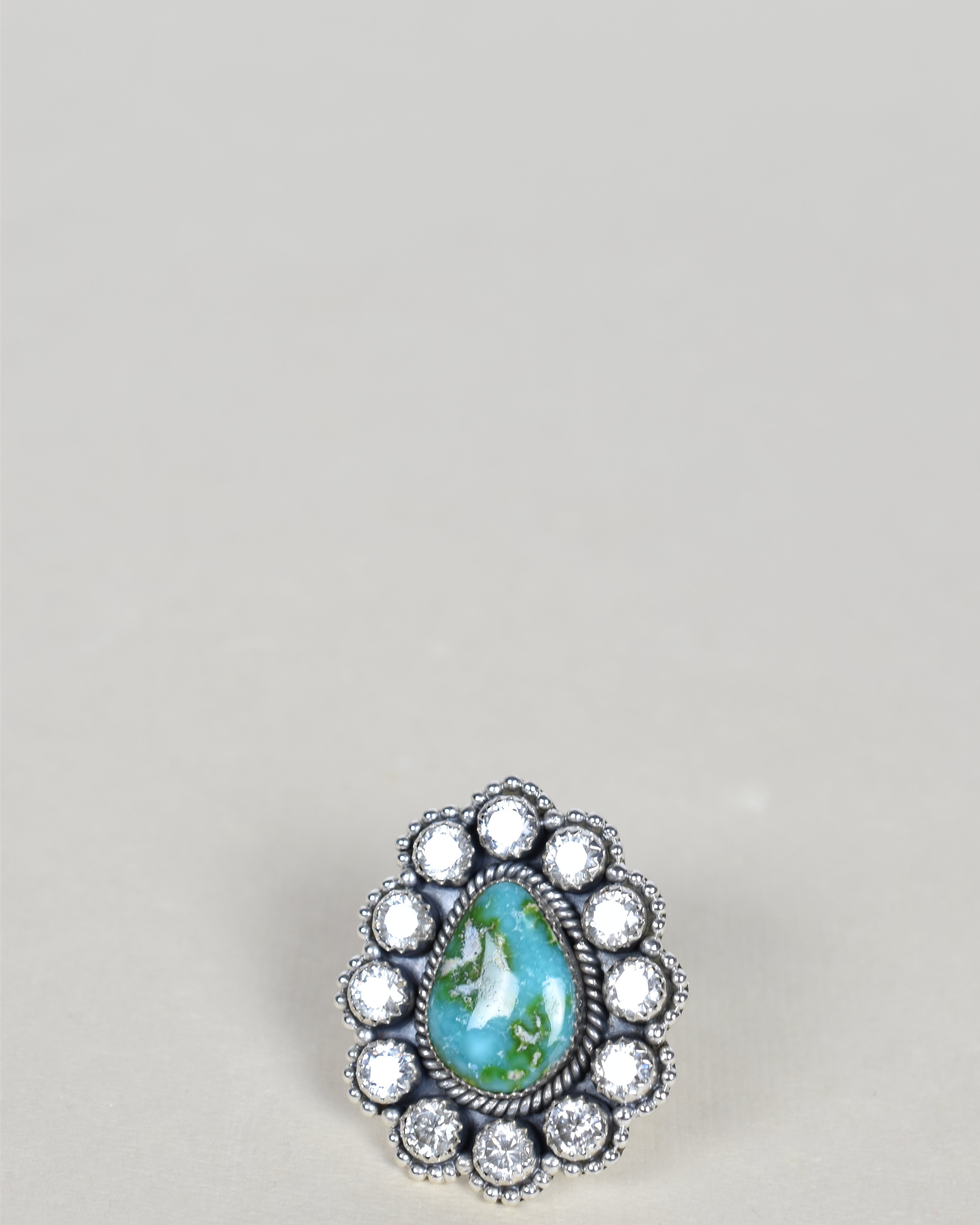 Sonoran Hills Turquoise & Crystal One of A Kind Ring-Cluster Rings-Krush Kandy, Women's Online Fashion Boutique Located in Phoenix, Arizona (Scottsdale Area)