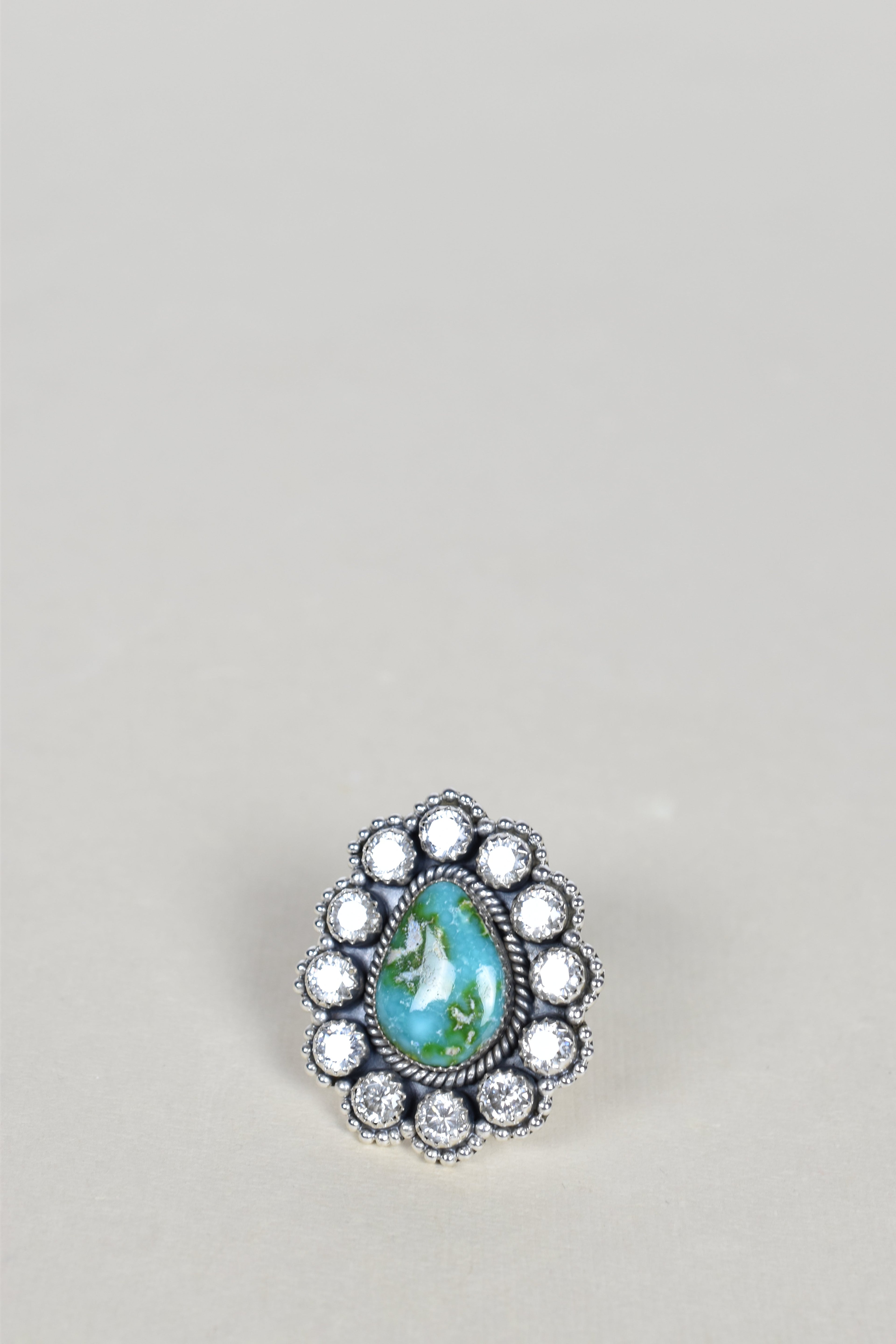 Sonoran Hills Turquoise & Crystal One of A Kind Ring-Cluster Rings-Krush Kandy, Women's Online Fashion Boutique Located in Phoenix, Arizona (Scottsdale Area)