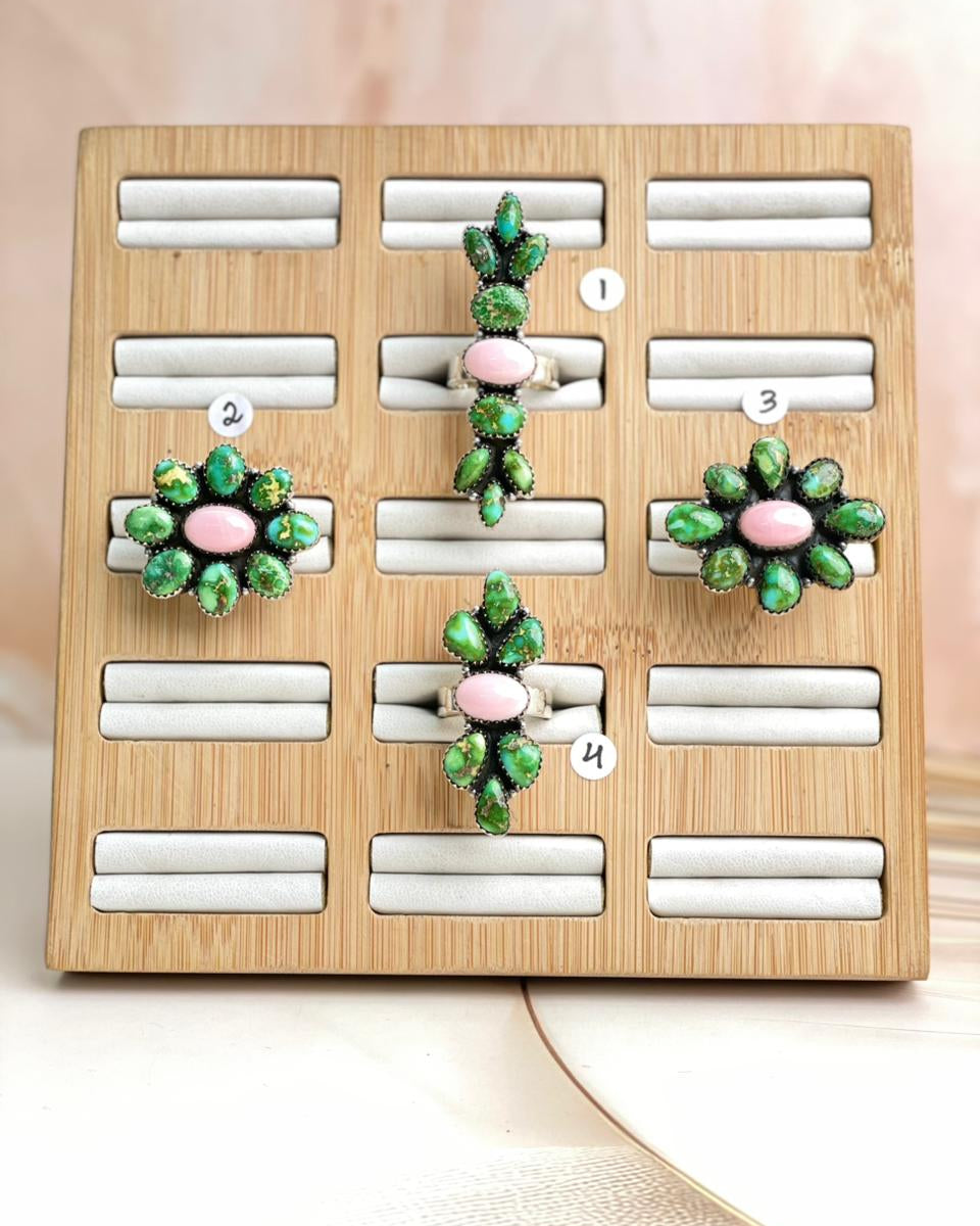 Blushing Conch & Sonoran Multi Cluster Rings-Rings-Krush Kandy, Women's Online Fashion Boutique Located in Phoenix, Arizona (Scottsdale Area)