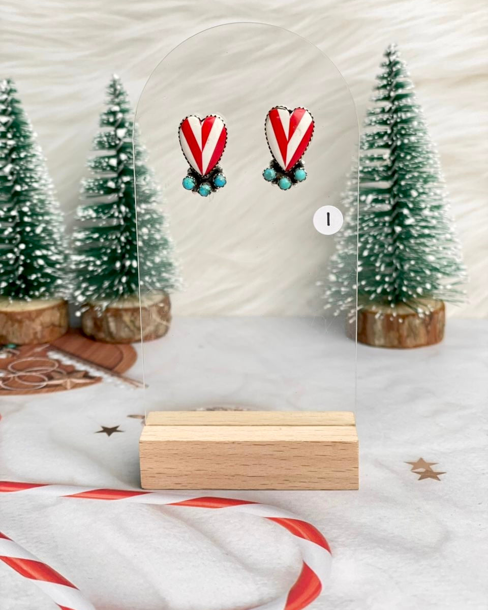 Holly Jolly Red & White Christmas Earrings-Earrings-Krush Kandy, Women's Online Fashion Boutique Located in Phoenix, Arizona (Scottsdale Area)