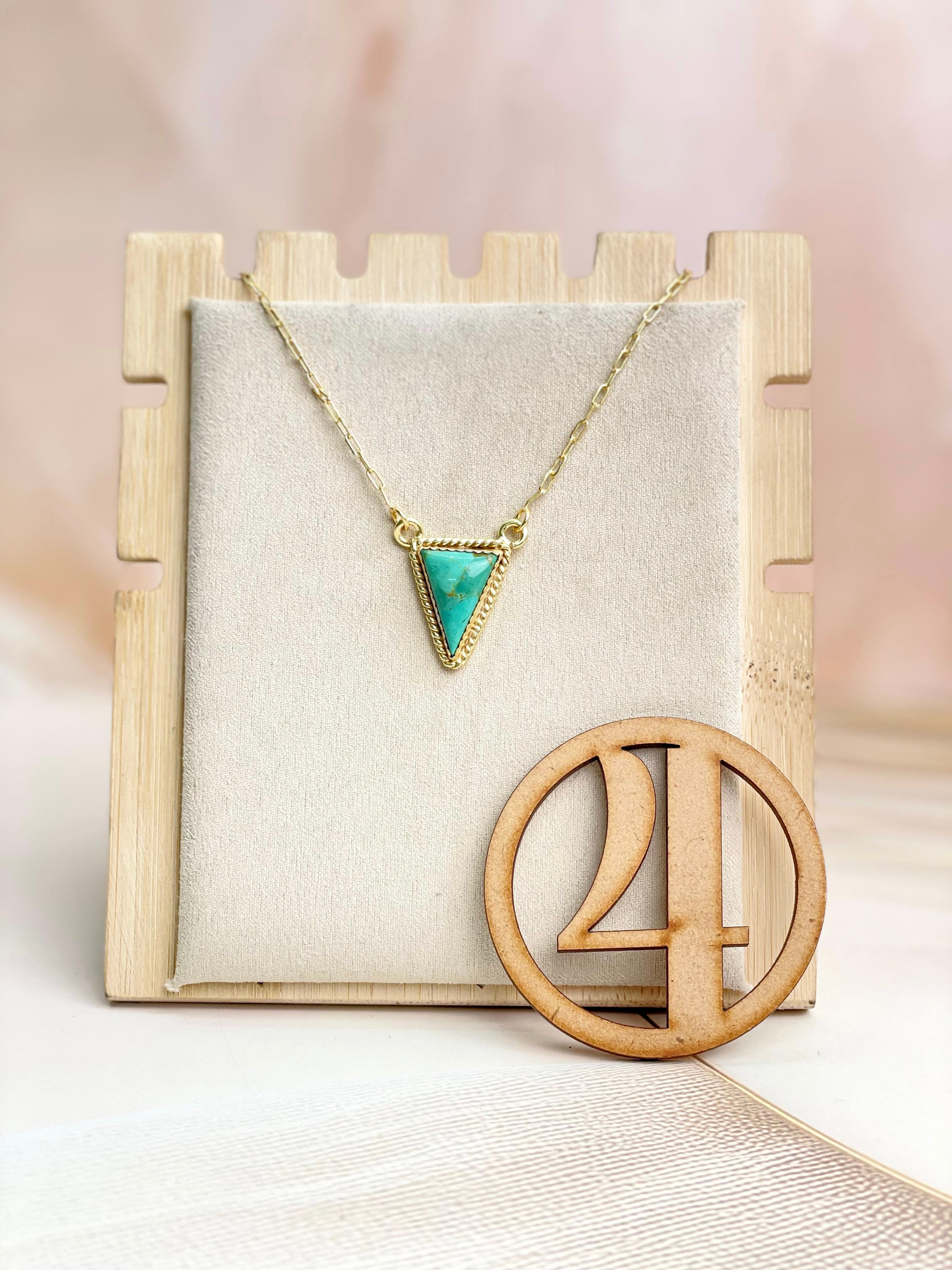 Krushed Gold & Stone Slab Geometric Necklace-Necklaces-Krush Kandy, Women's Online Fashion Boutique Located in Phoenix, Arizona (Scottsdale Area)