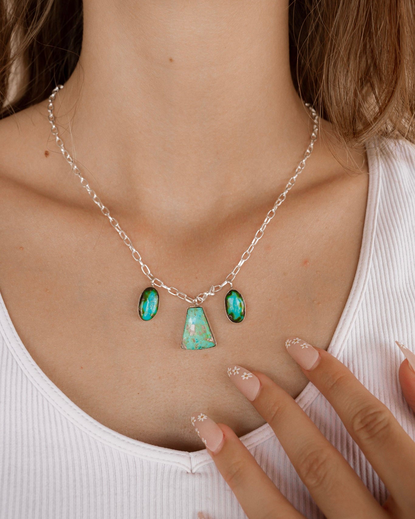 Three Stone Cluster Necklaces-Necklaces-Krush Kandy, Women's Online Fashion Boutique Located in Phoenix, Arizona (Scottsdale Area)