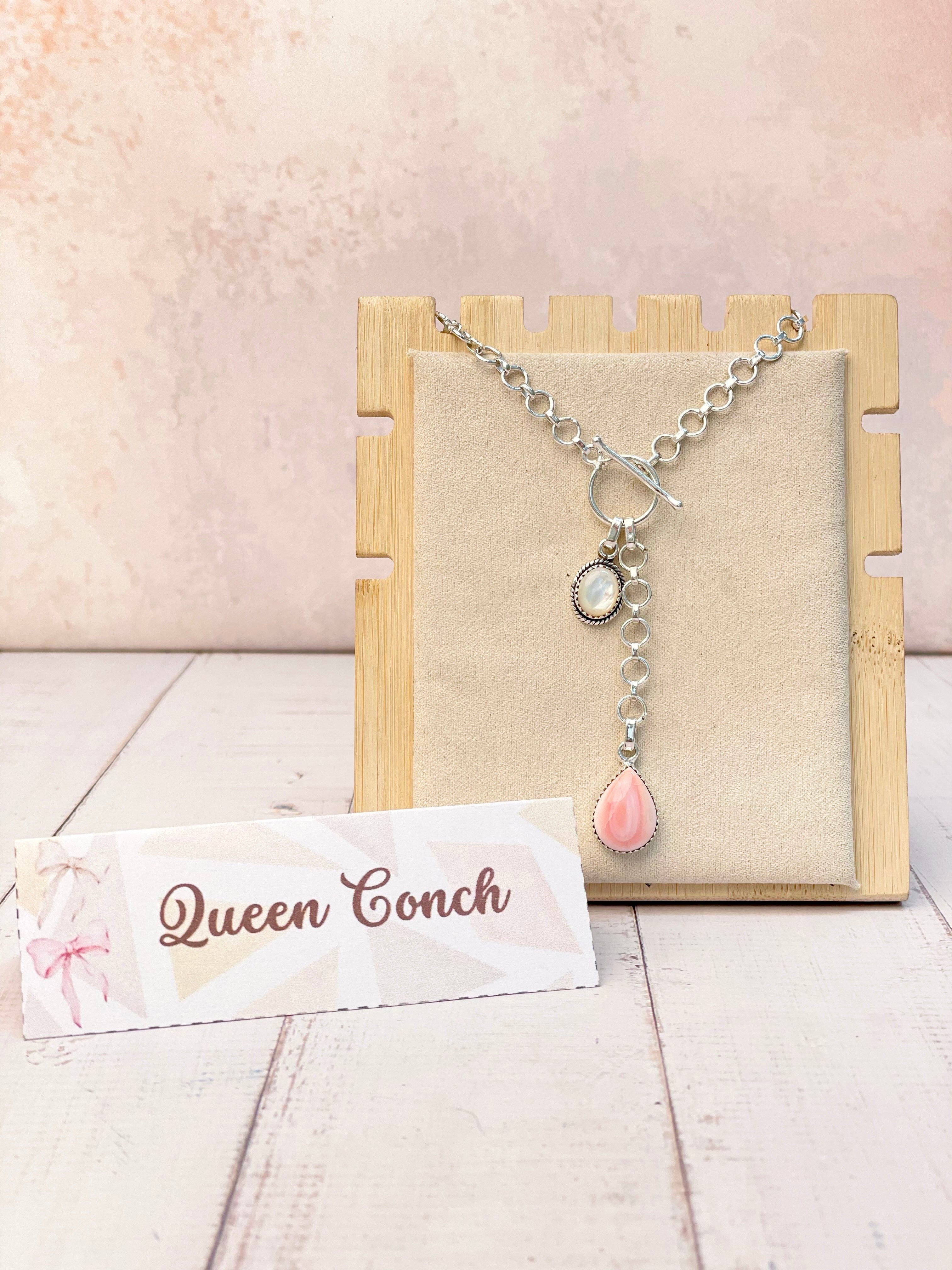 Queen Conch & Pearl Toggle Necklace-Necklaces-Krush Kandy, Women's Online Fashion Boutique Located in Phoenix, Arizona (Scottsdale Area)