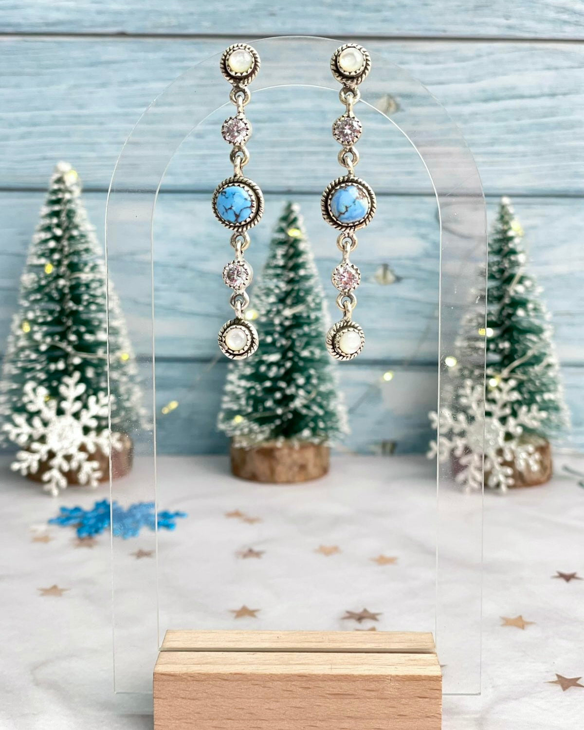 Winter Frost Long Drop Studs-Earrings-Krush Kandy, Women's Online Fashion Boutique Located in Phoenix, Arizona (Scottsdale Area)