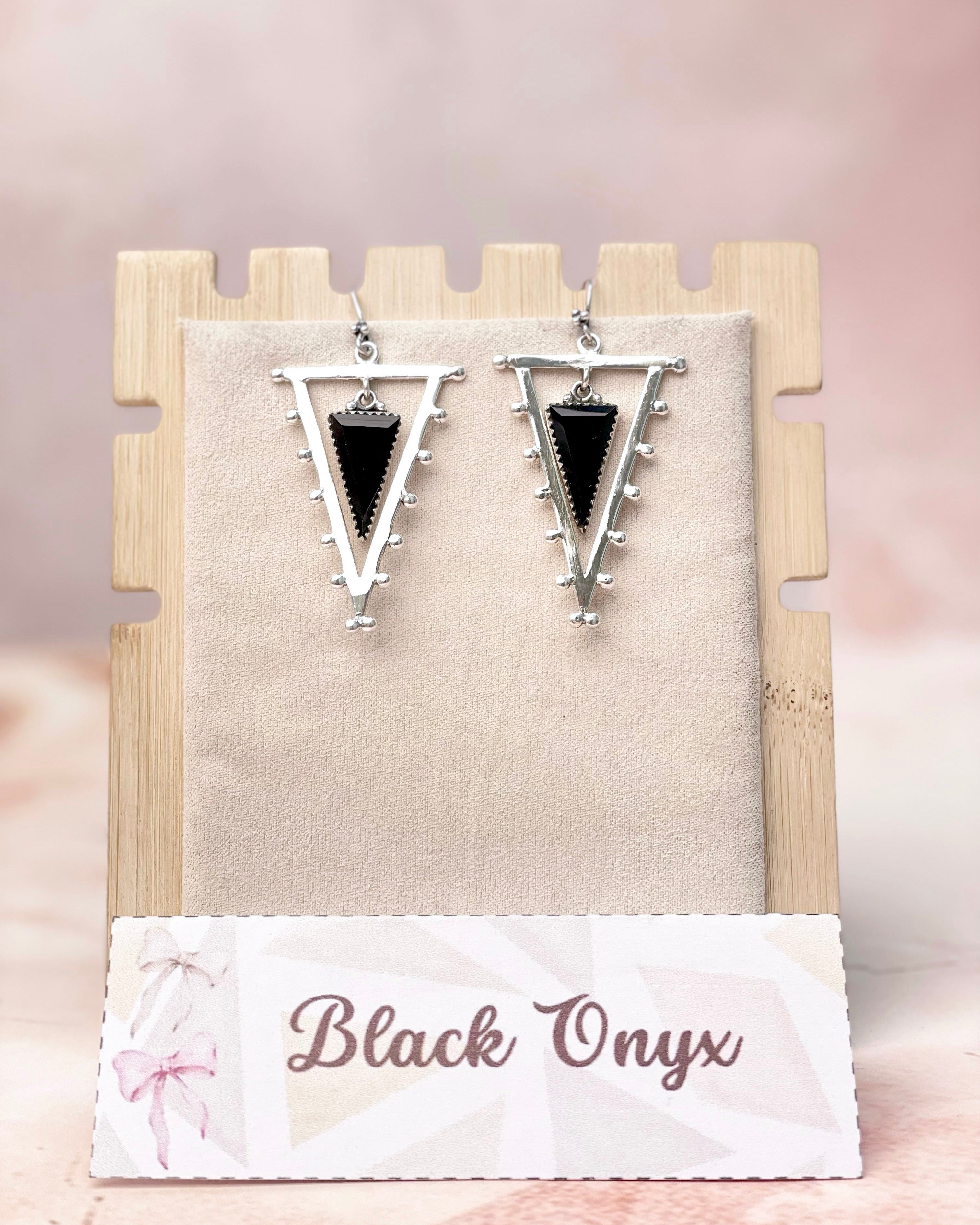 Tori's Bold Sterling Triad Stone Earrings | MADE TO ORDER-Earrings-Krush Kandy, Women's Online Fashion Boutique Located in Phoenix, Arizona (Scottsdale Area)
