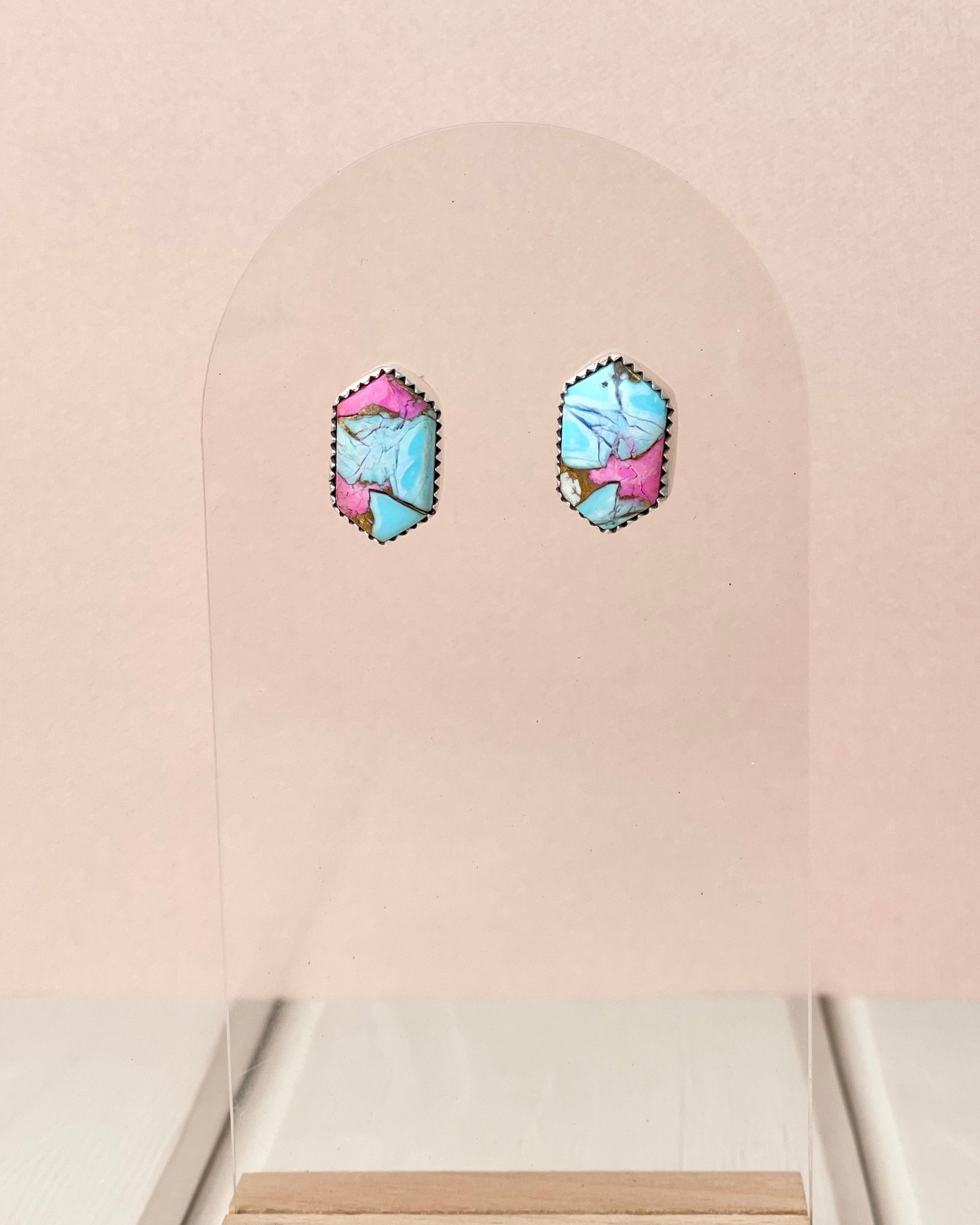 Cotton Candy Slab Studs Bno. 26-Earrings-Krush Kandy, Women's Online Fashion Boutique Located in Phoenix, Arizona (Scottsdale Area)