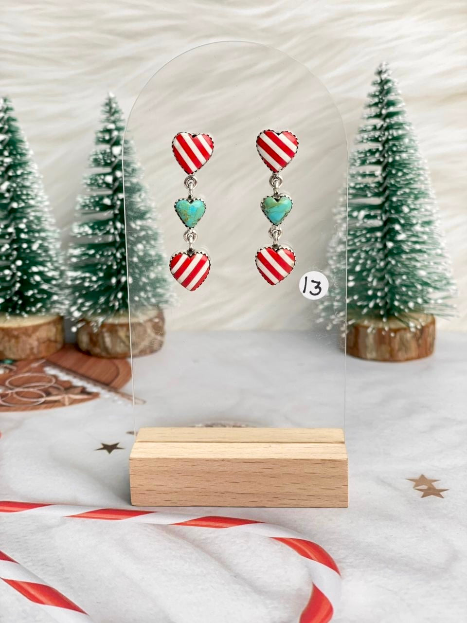 Holly Jolly Red & White Christmas Earrings-Earrings-Krush Kandy, Women's Online Fashion Boutique Located in Phoenix, Arizona (Scottsdale Area)