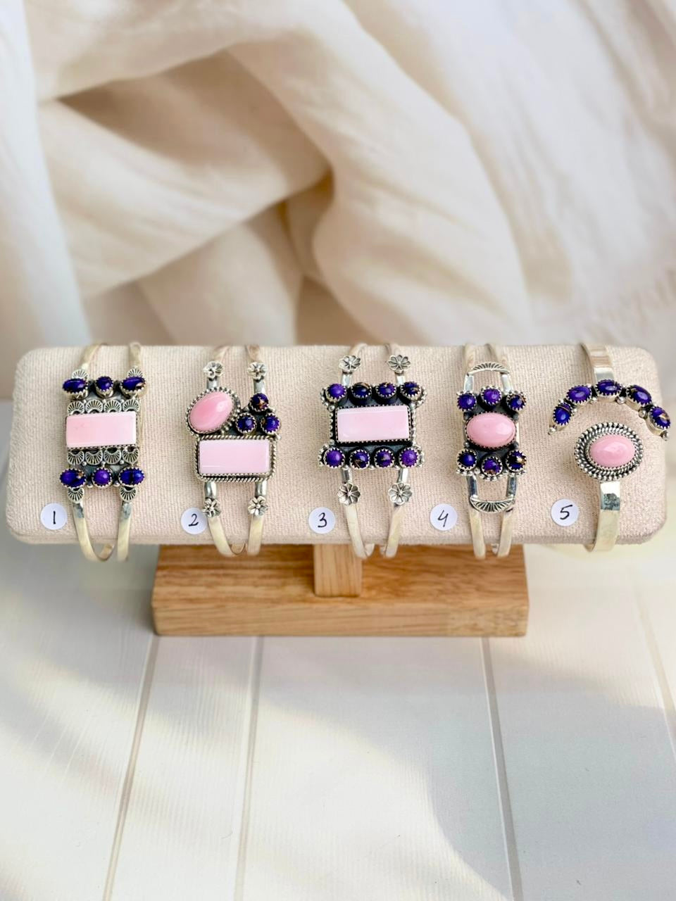 Pink Conch & Berry Dahlia Boho Cuffs-Bracelets-Krush Kandy, Women's Online Fashion Boutique Located in Phoenix, Arizona (Scottsdale Area)