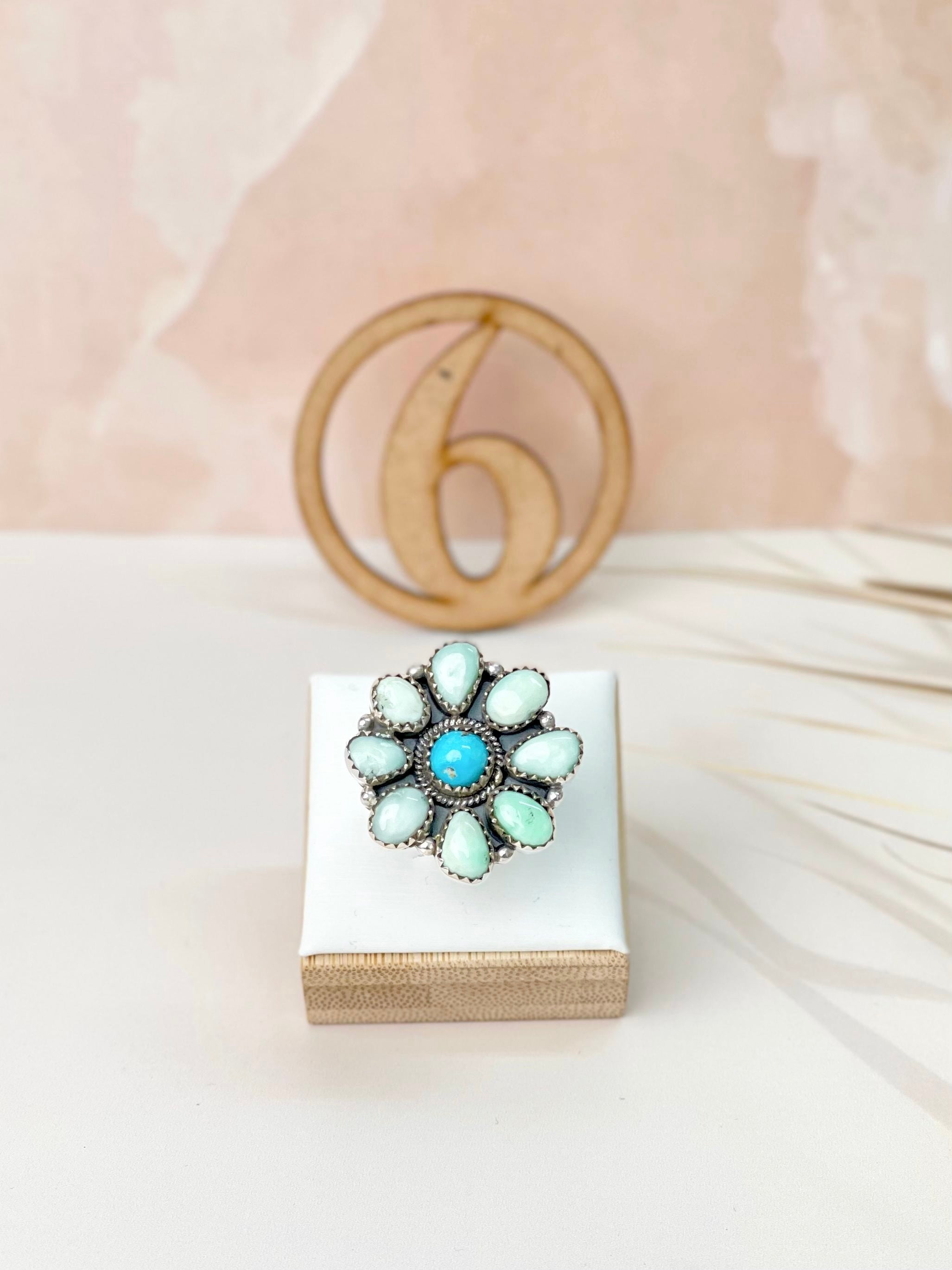 White Water Turquoise & Paloma Western Rings Bno. 12-Rings-Krush Kandy, Women's Online Fashion Boutique Located in Phoenix, Arizona (Scottsdale Area)