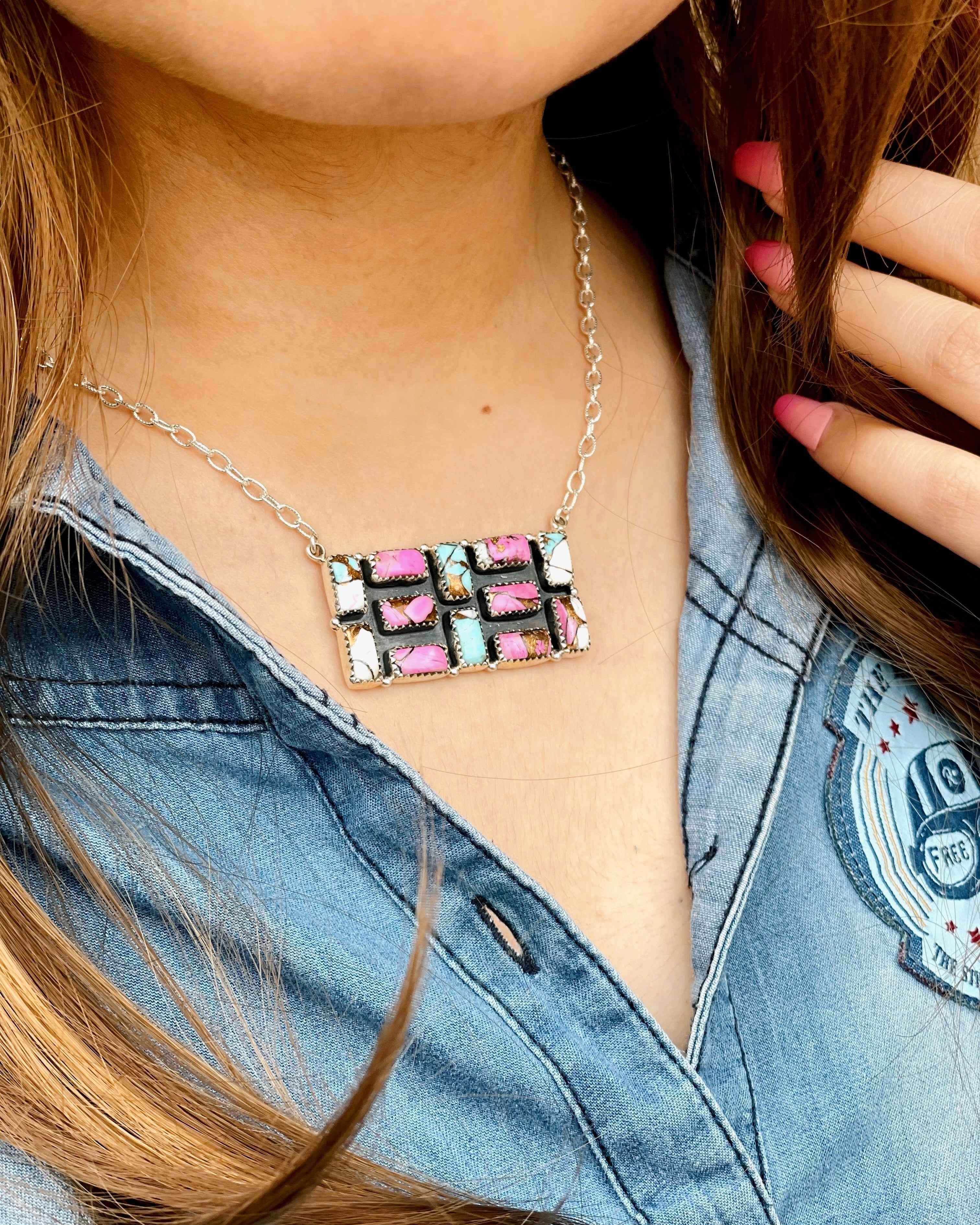 Cotton Candy Cluster Necklace no. 32-Necklaces-Krush Kandy, Women's Online Fashion Boutique Located in Phoenix, Arizona (Scottsdale Area)