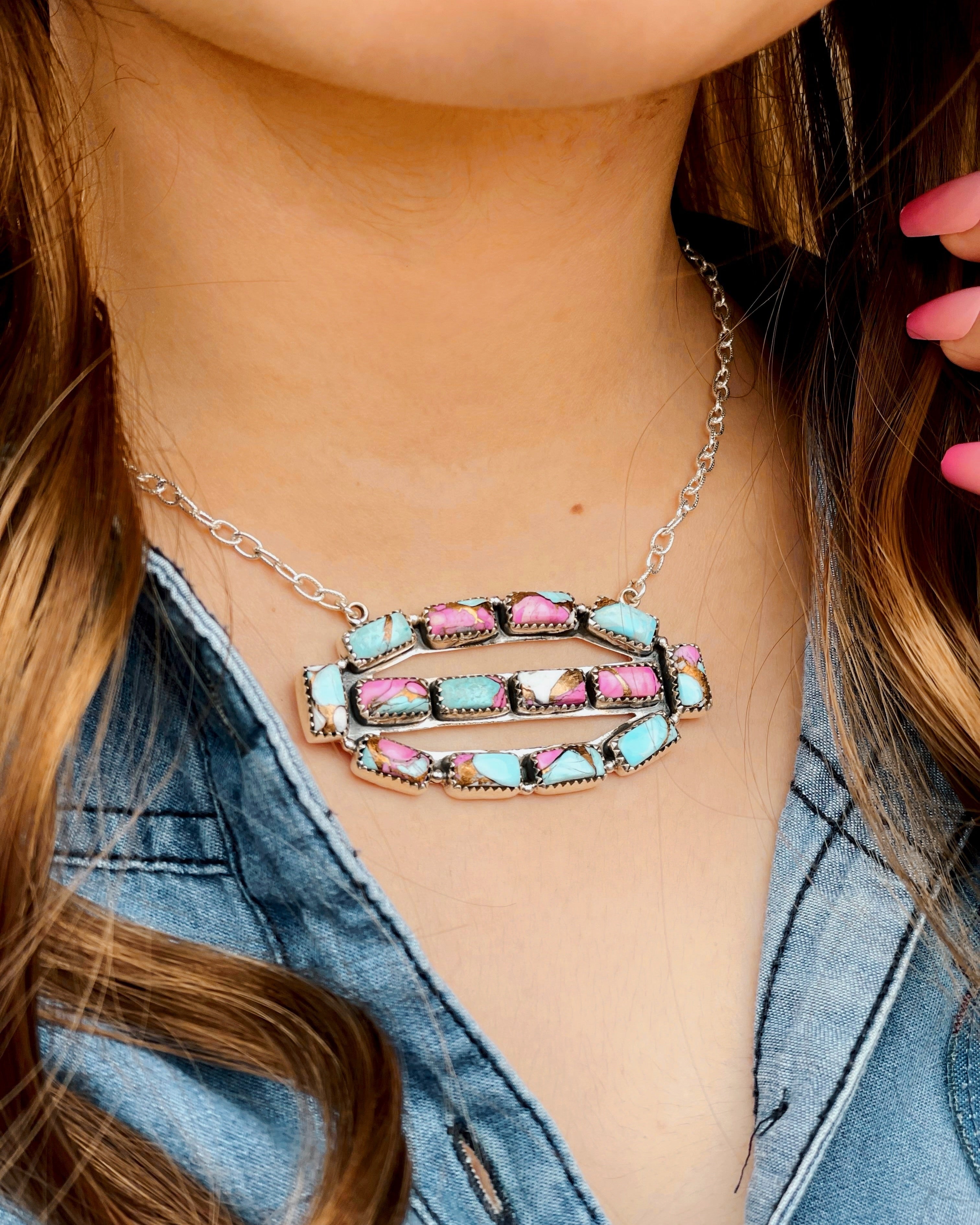 Cotton Candy Cluster Necklace no. 33-Necklaces-Krush Kandy, Women's Online Fashion Boutique Located in Phoenix, Arizona (Scottsdale Area)