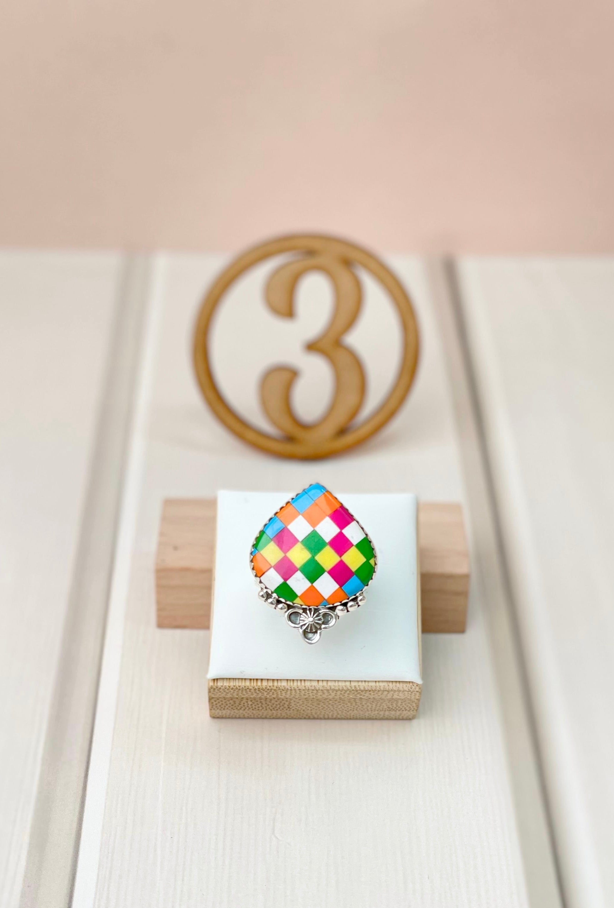 Summer Checkers Slab Rings-Rings-Krush Kandy, Women's Online Fashion Boutique Located in Phoenix, Arizona (Scottsdale Area)