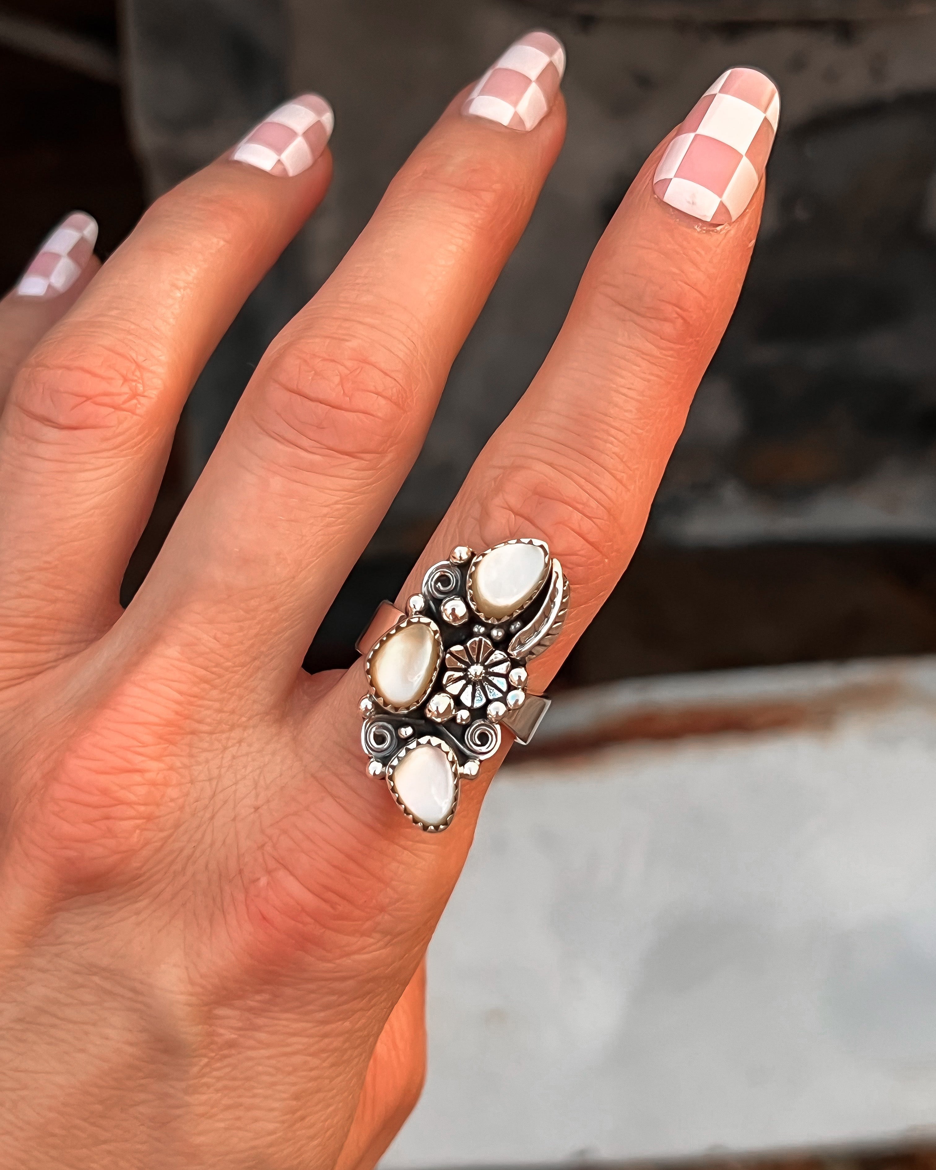 The Henley Triple Stone Flower Ring MADE TO ORDER-Cluster Rings-Krush Kandy, Women's Online Fashion Boutique Located in Phoenix, Arizona (Scottsdale Area)