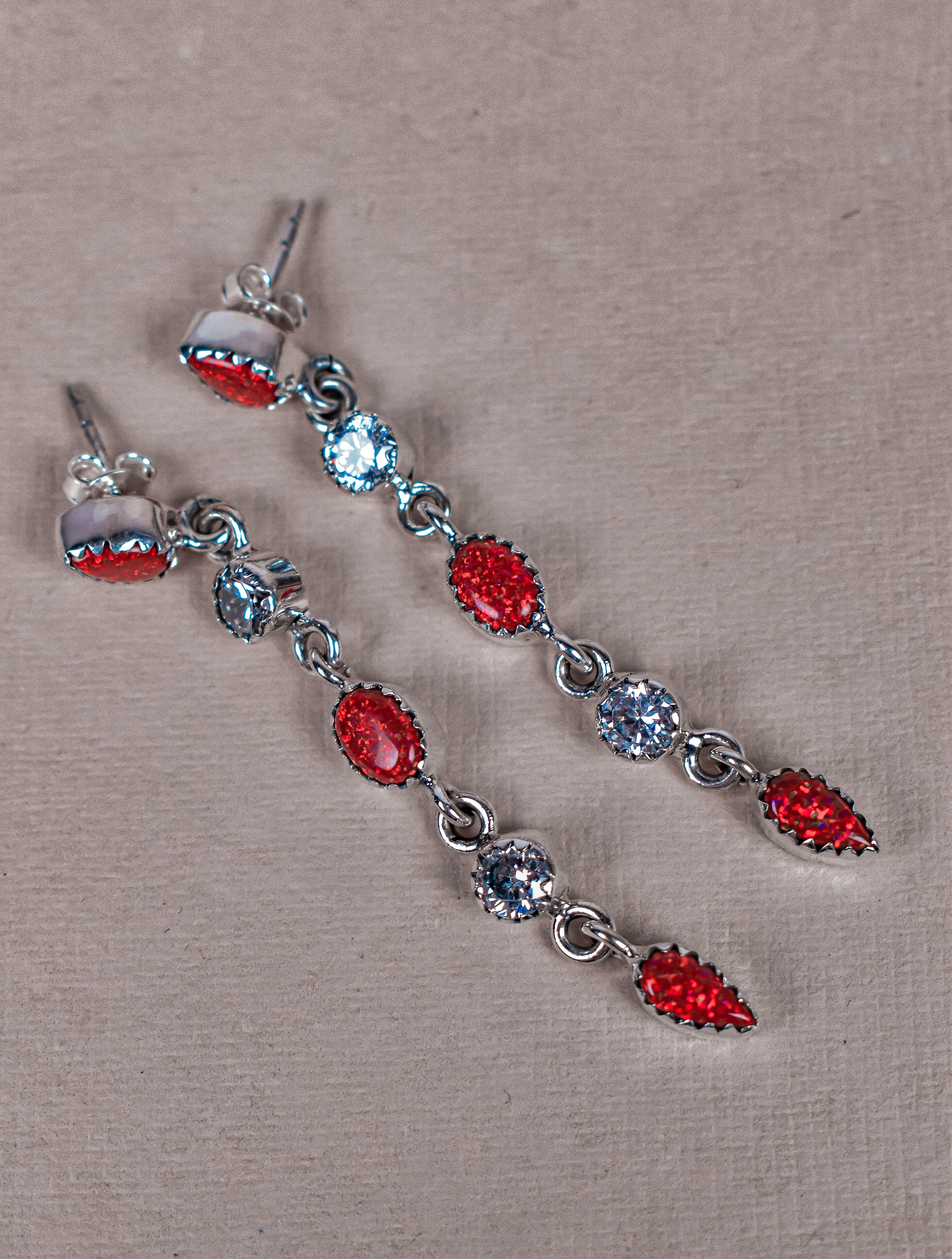 Triple Double Dangle Earrings-Drop Earrings-Krush Kandy, Women's Online Fashion Boutique Located in Phoenix, Arizona (Scottsdale Area)