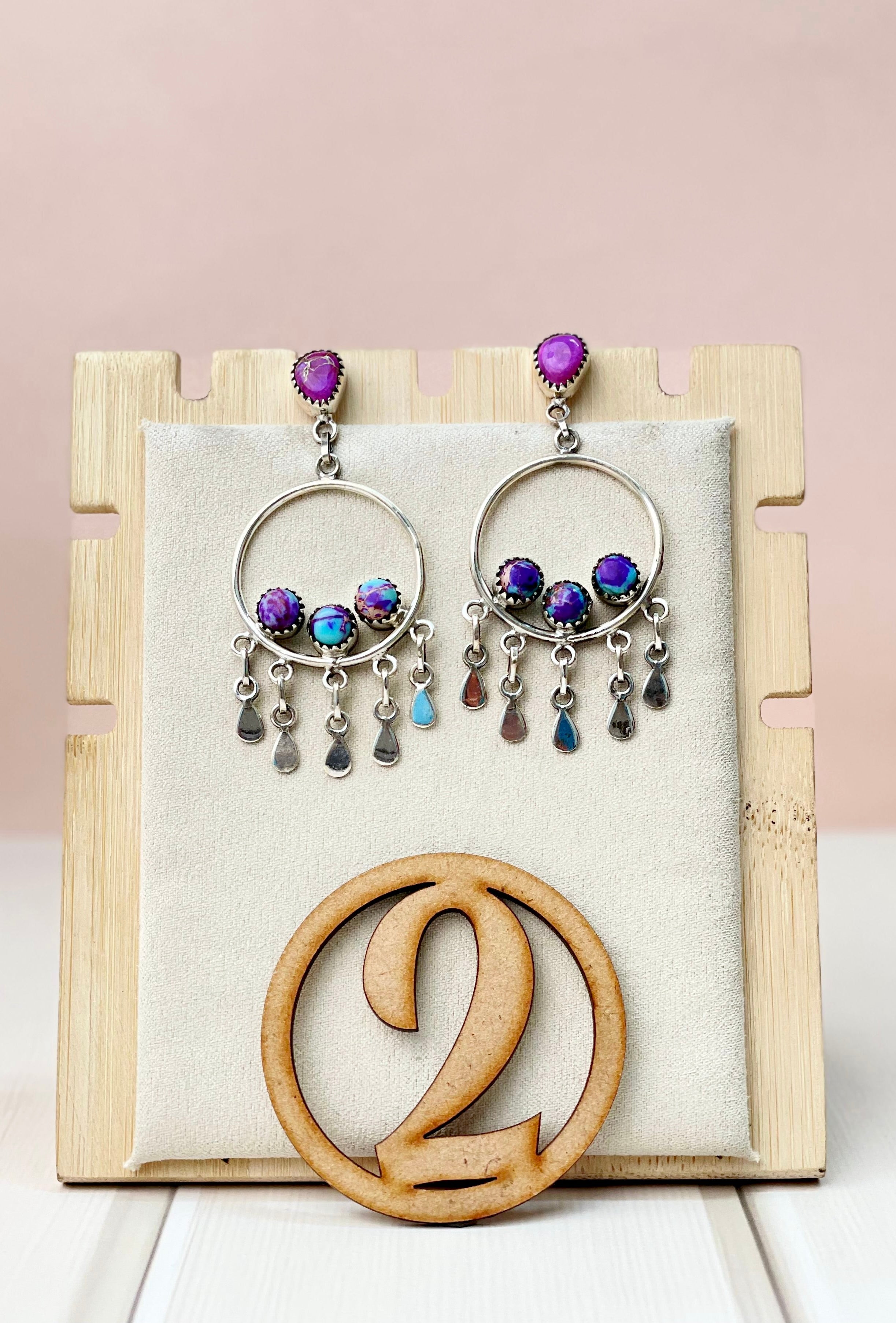 Desert Jasper Boho Fringe Hoops-Earrings-Krush Kandy, Women's Online Fashion Boutique Located in Phoenix, Arizona (Scottsdale Area)