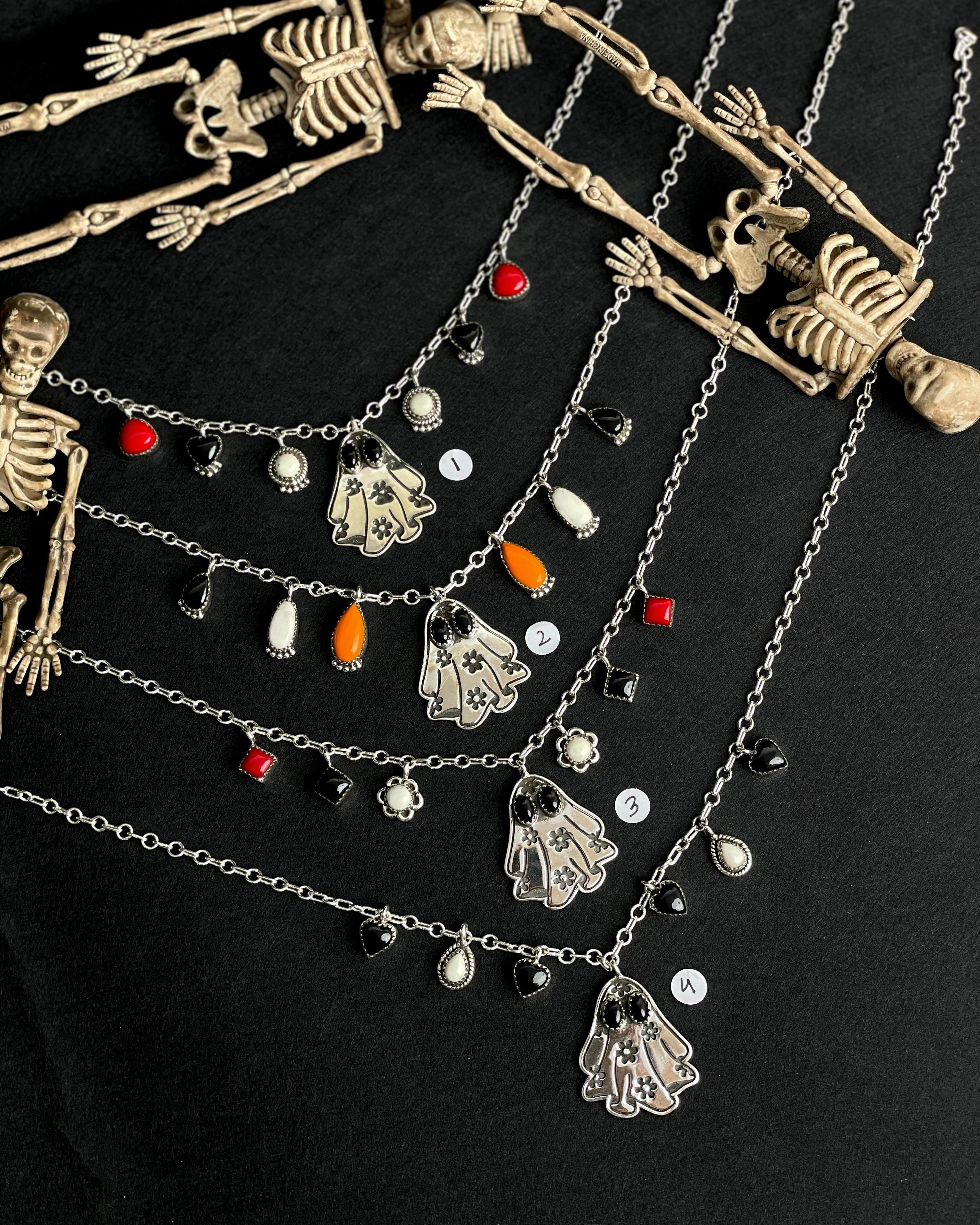Ghost Charm Necklaces-Necklaces-Krush Kandy, Women's Online Fashion Boutique Located in Phoenix, Arizona (Scottsdale Area)