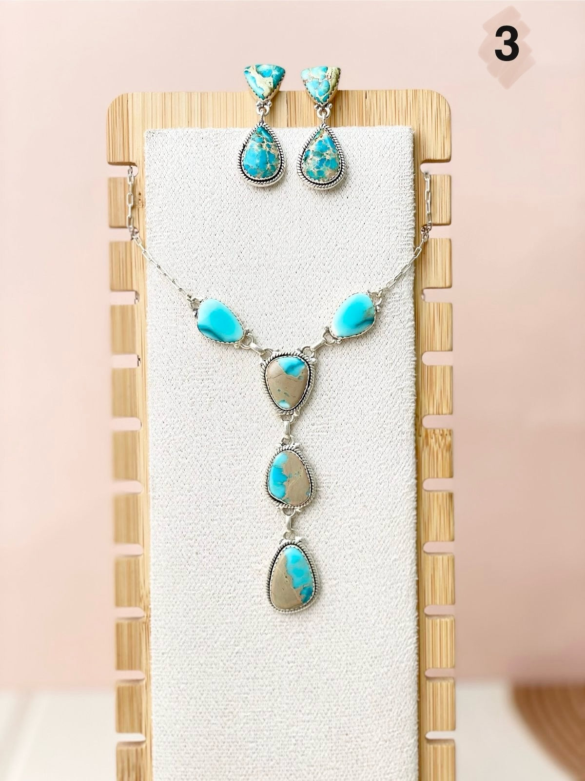 Desert Blue Jasper Necklace and Earring Set-Necklaces-Krush Kandy, Women's Online Fashion Boutique Located in Phoenix, Arizona (Scottsdale Area)