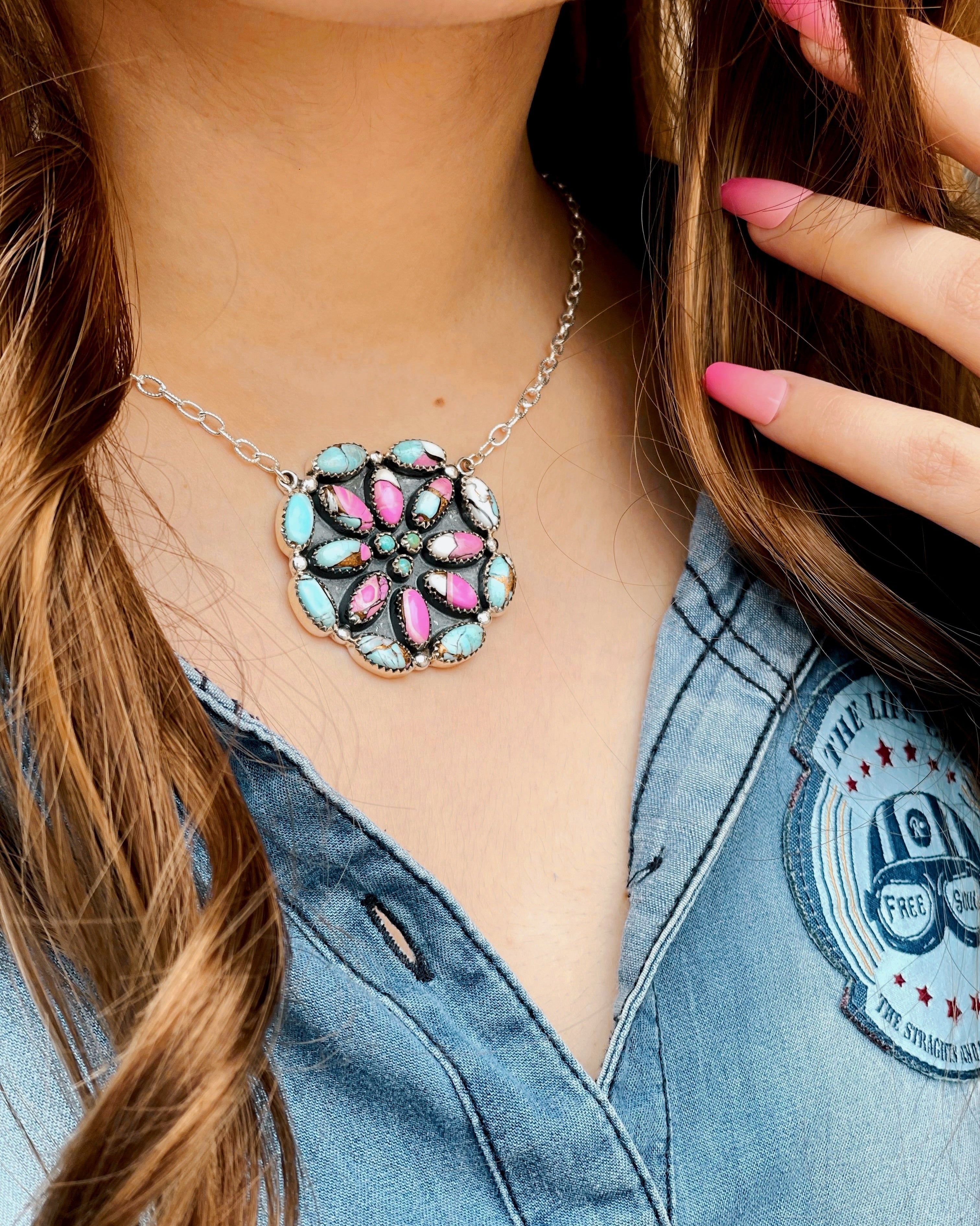 Cotton Candy Cluster Necklace no. 30-Necklaces-Krush Kandy, Women's Online Fashion Boutique Located in Phoenix, Arizona (Scottsdale Area)