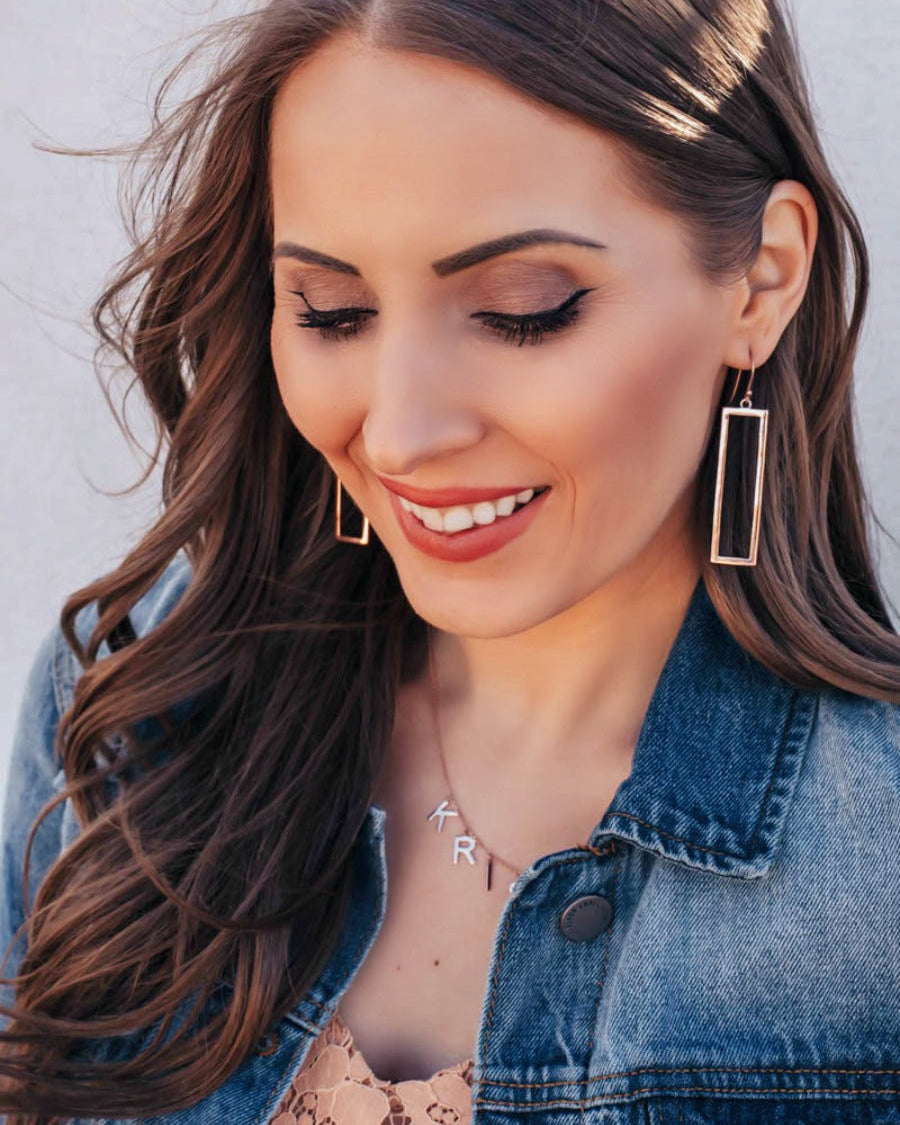 Krush Kouture: Keep An Open Mind Rectangle Earrings-Drop Earrings-Krush Kandy, Women's Online Fashion Boutique Located in Phoenix, Arizona (Scottsdale Area)
