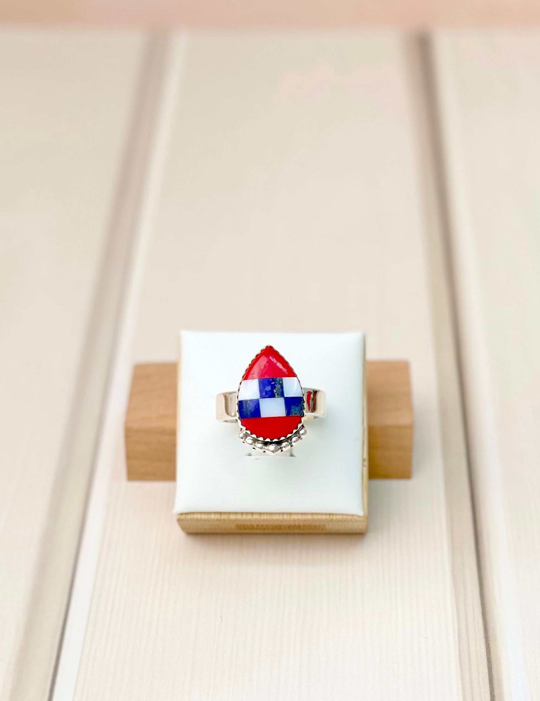 Americana Check Charm Rings-Rings-Krush Kandy, Women's Online Fashion Boutique Located in Phoenix, Arizona (Scottsdale Area)