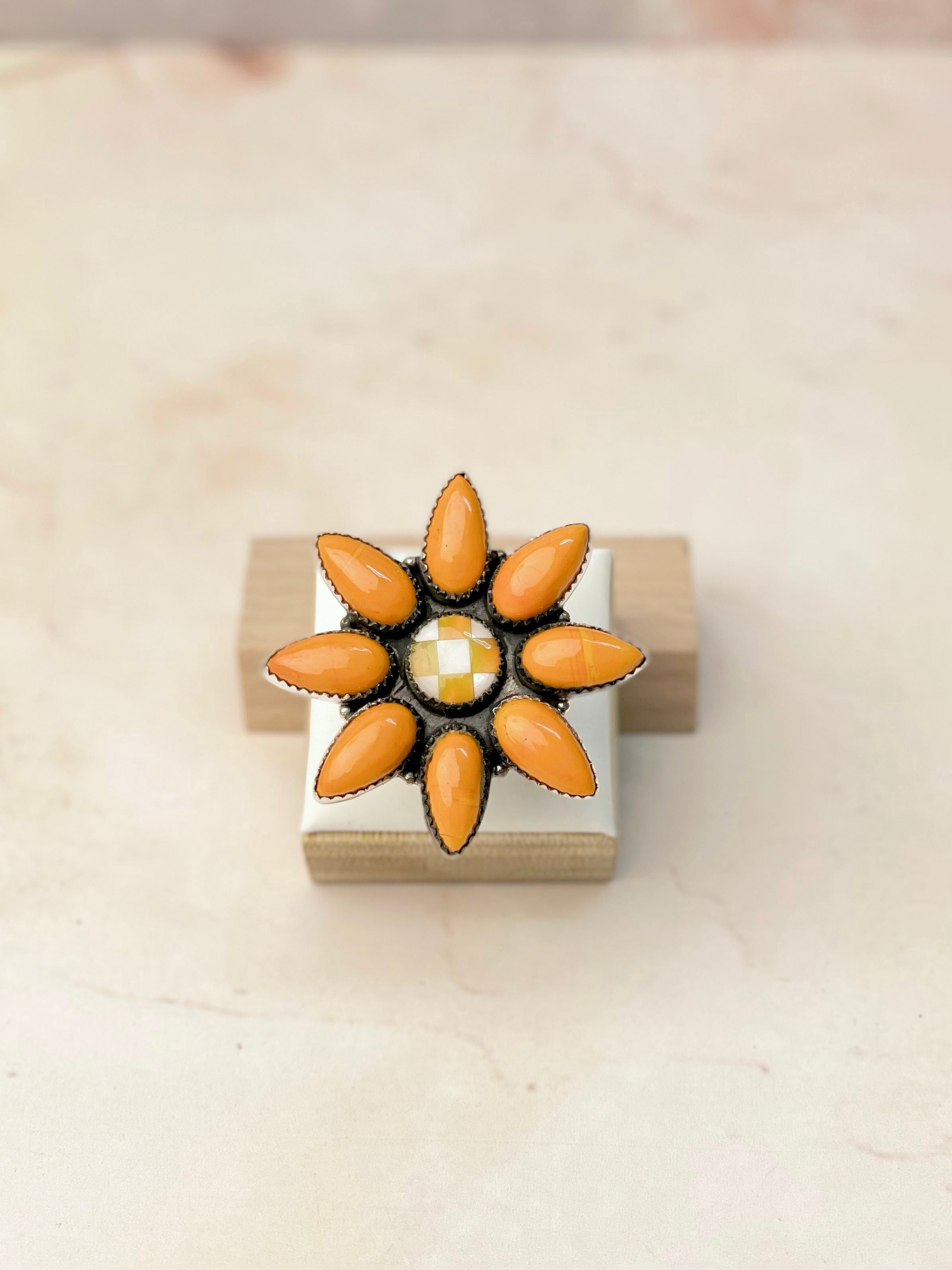 Rosarita Yellow Sunshine Petals Ring MADE TO ORDER-Rings-Krush Kandy, Women's Online Fashion Boutique Located in Phoenix, Arizona (Scottsdale Area)