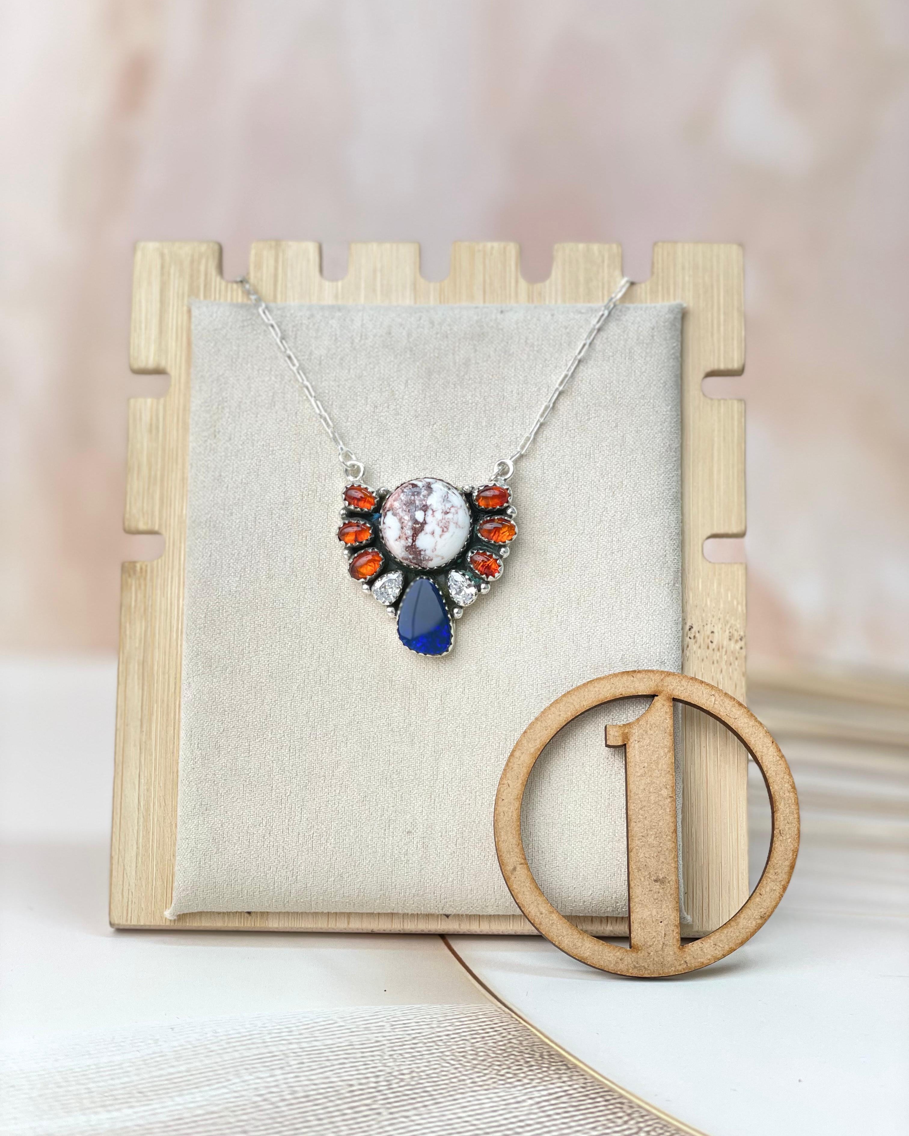 Australian Opal & Amber Necklace sno 55-Necklaces-Krush Kandy, Women's Online Fashion Boutique Located in Phoenix, Arizona (Scottsdale Area)