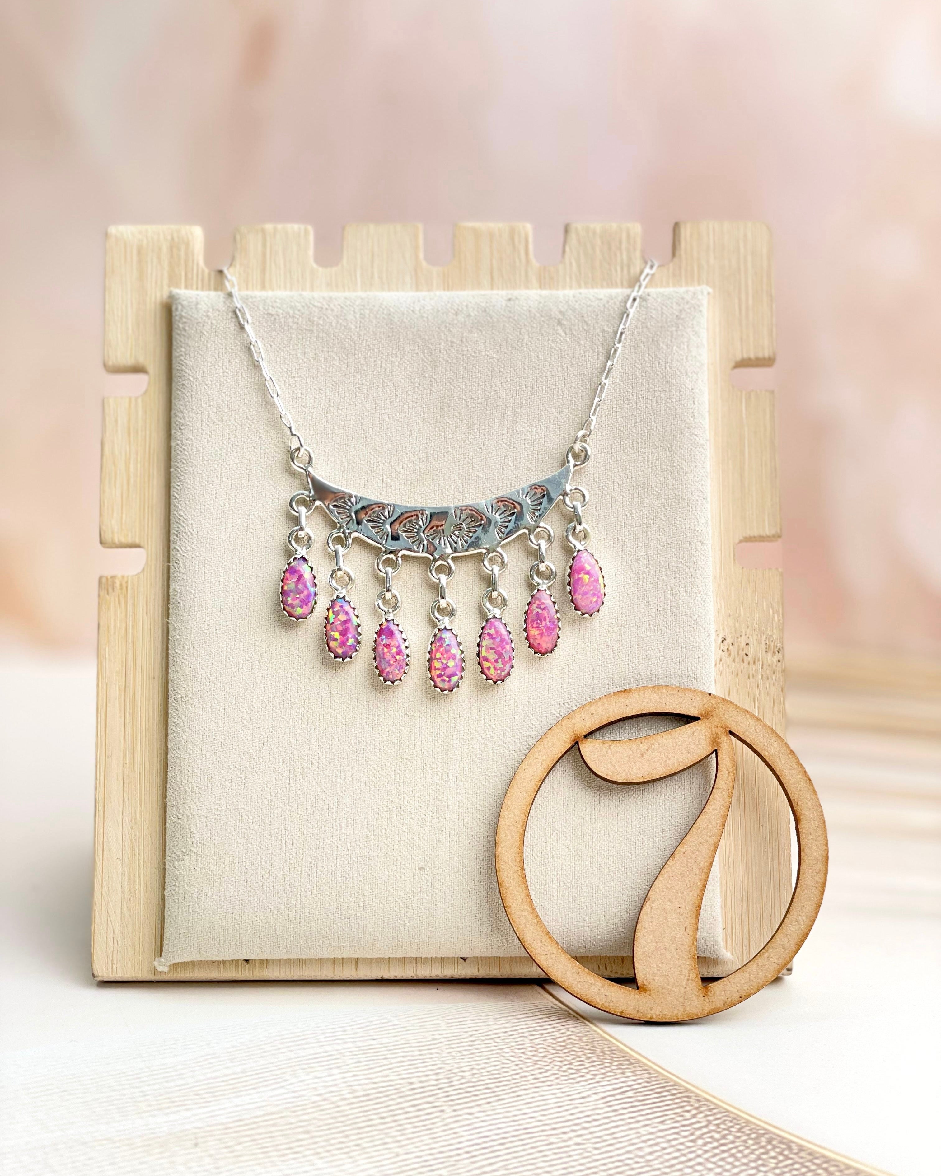 Boho Opal Tassels Necklace Sno 16-Necklaces-Krush Kandy, Women's Online Fashion Boutique Located in Phoenix, Arizona (Scottsdale Area)