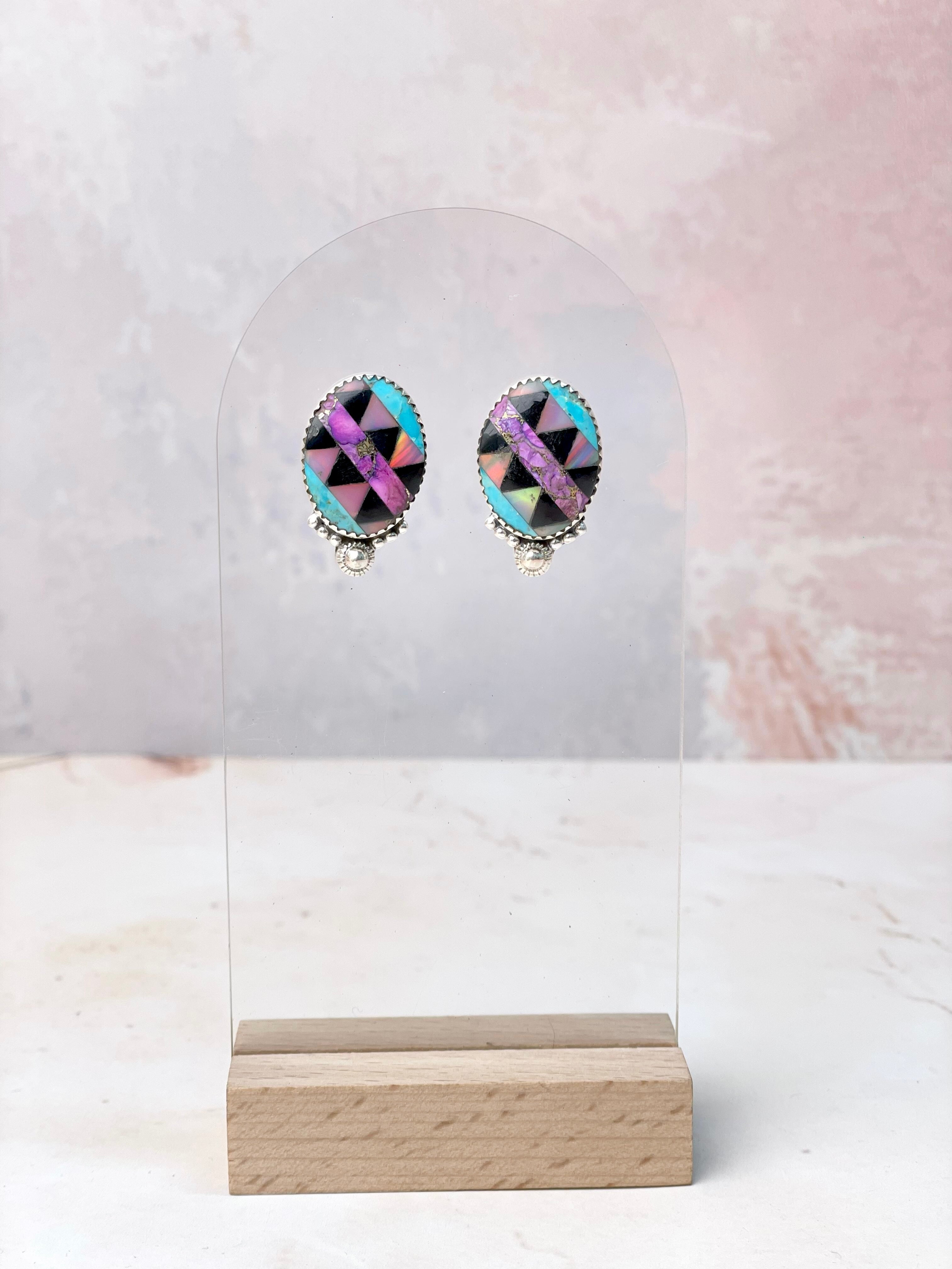 Aztec Multi Colored Studs-Earrings-Krush Kandy, Women's Online Fashion Boutique Located in Phoenix, Arizona (Scottsdale Area)