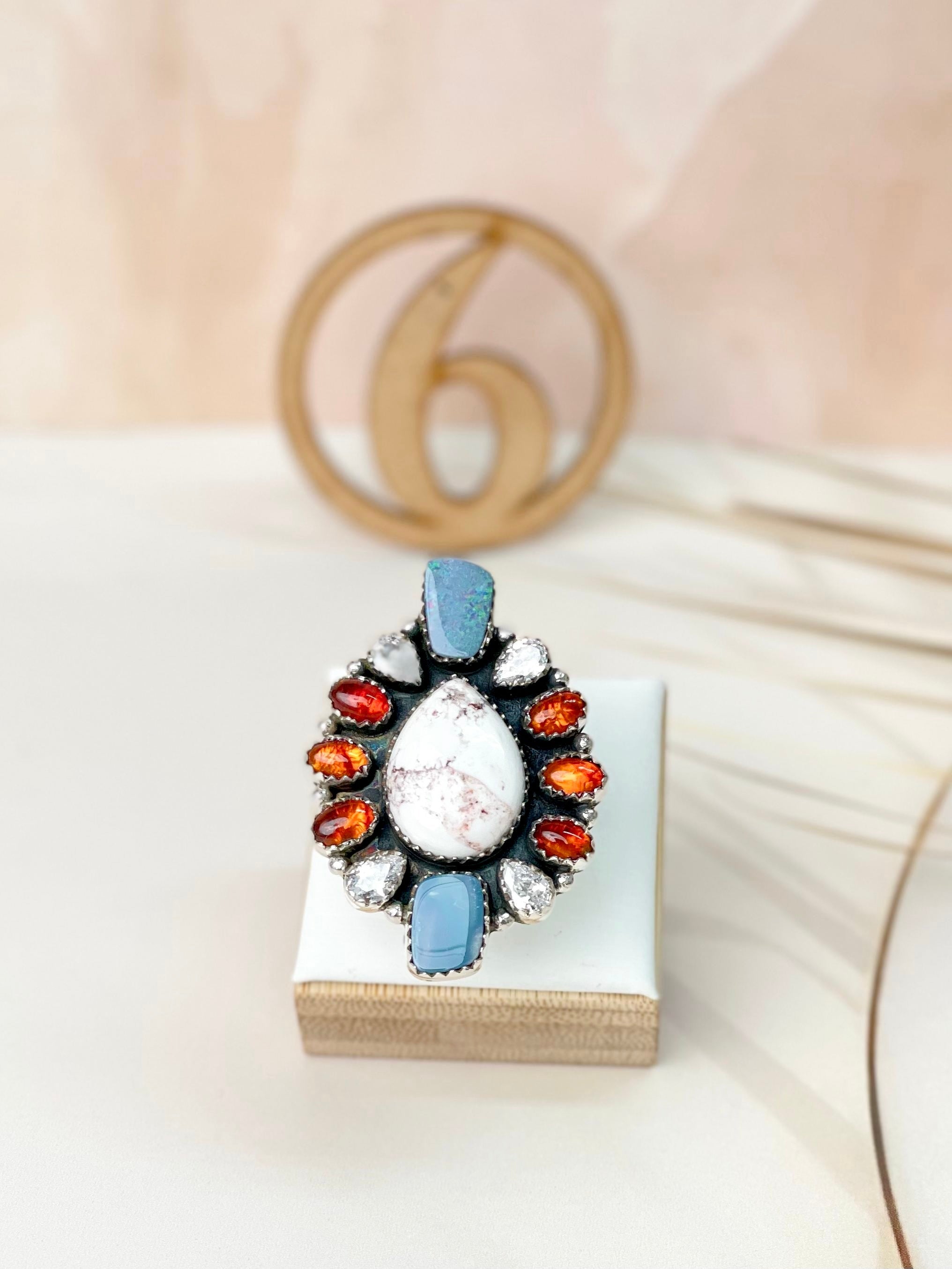 Australian Opal, Amber & Wild Horse Mixed Rings 25-Rings-Krush Kandy, Women's Online Fashion Boutique Located in Phoenix, Arizona (Scottsdale Area)