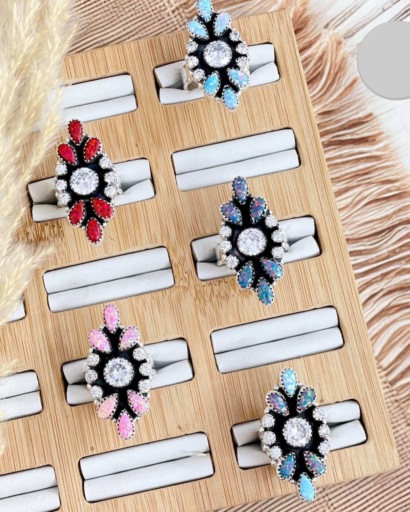 Pretty In Opal Stone Rings-Ring Sizers-Krush Kandy, Women's Online Fashion Boutique Located in Phoenix, Arizona (Scottsdale Area)
