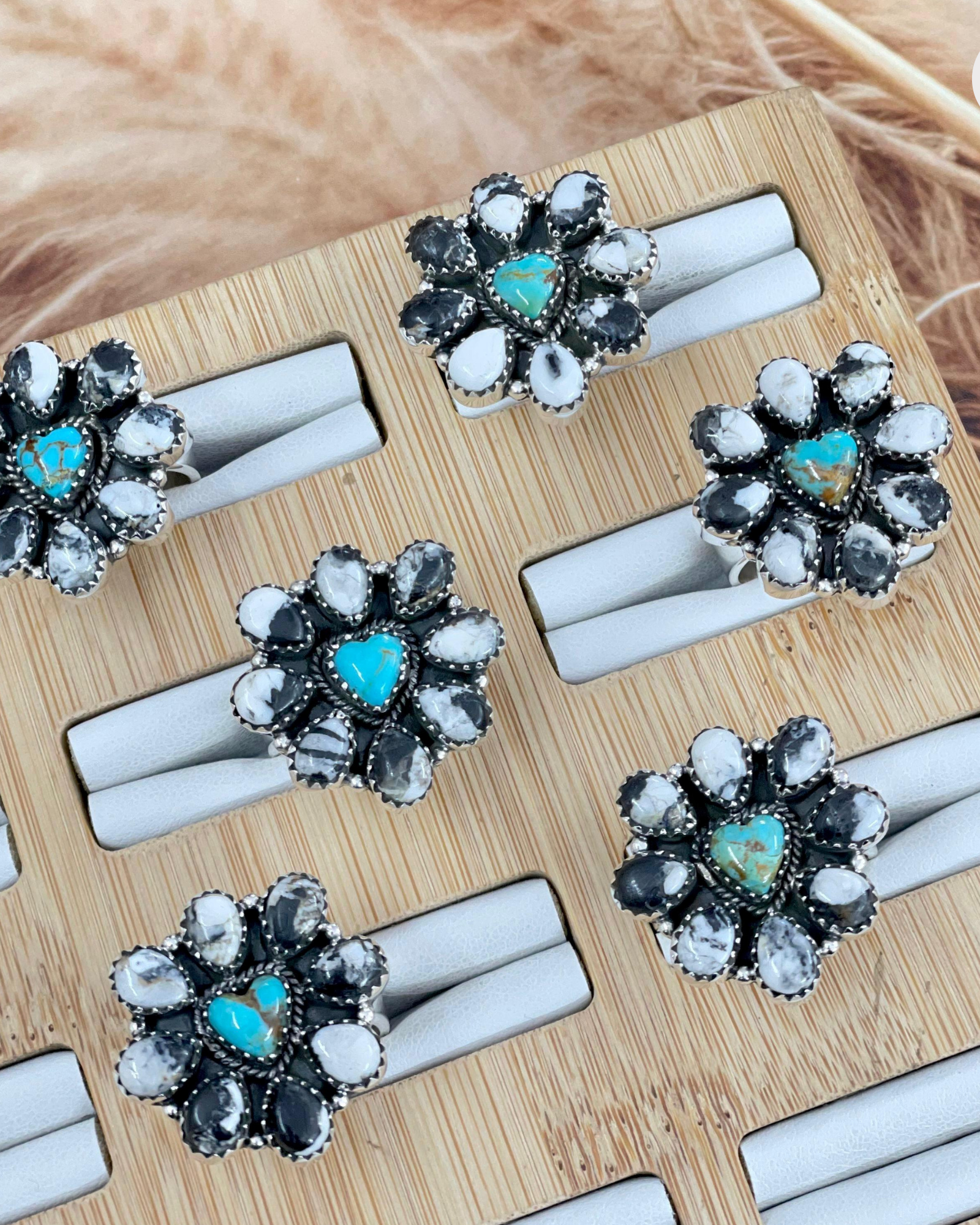 So In Love Turquoise & White Buffalo Ring-Rings-Krush Kandy, Women's Online Fashion Boutique Located in Phoenix, Arizona (Scottsdale Area)